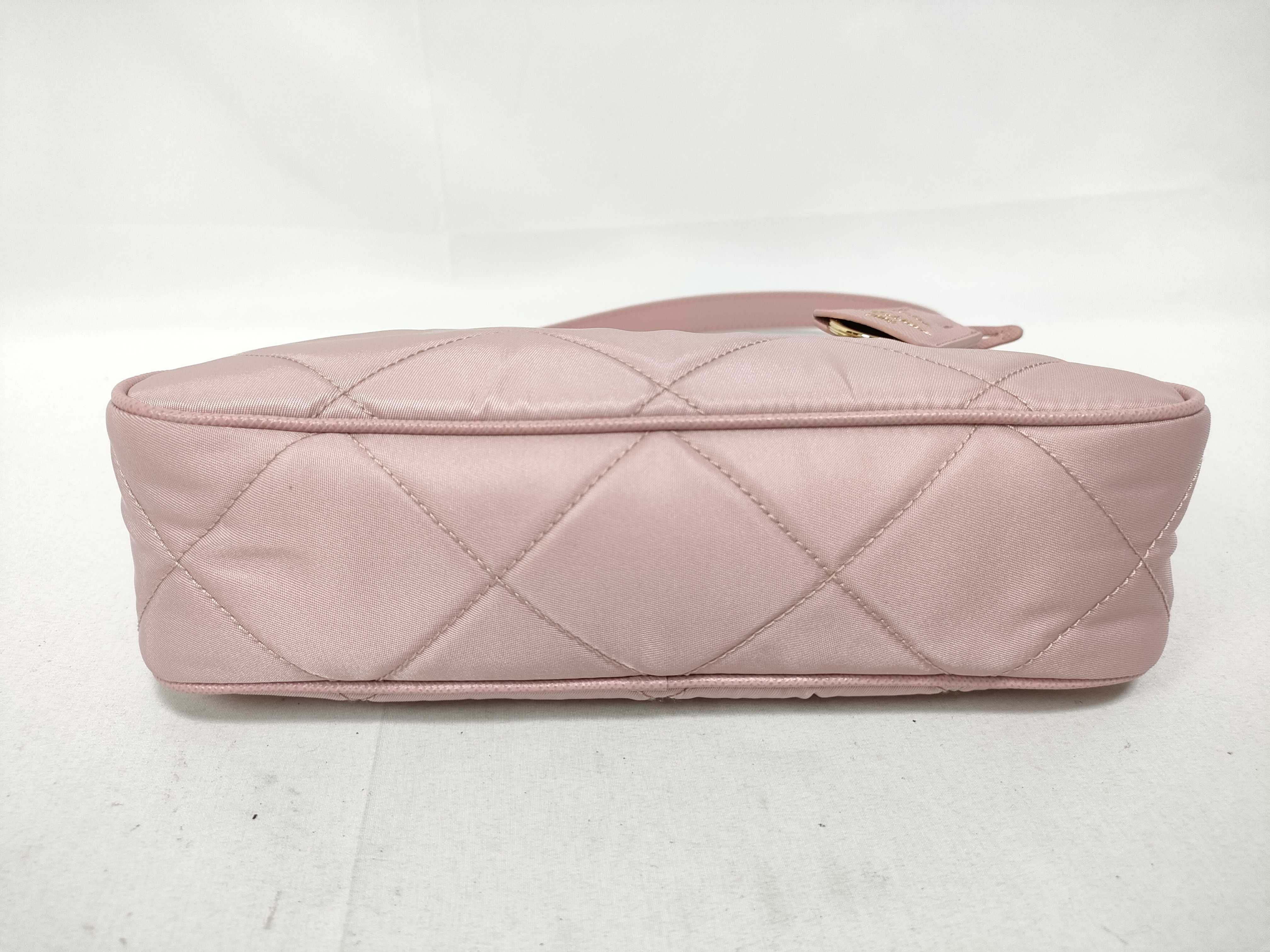 Tessuto Quilted Re-Nylon Shoulder Bag, Pink, with Dust Bag and Clochette. — view 3