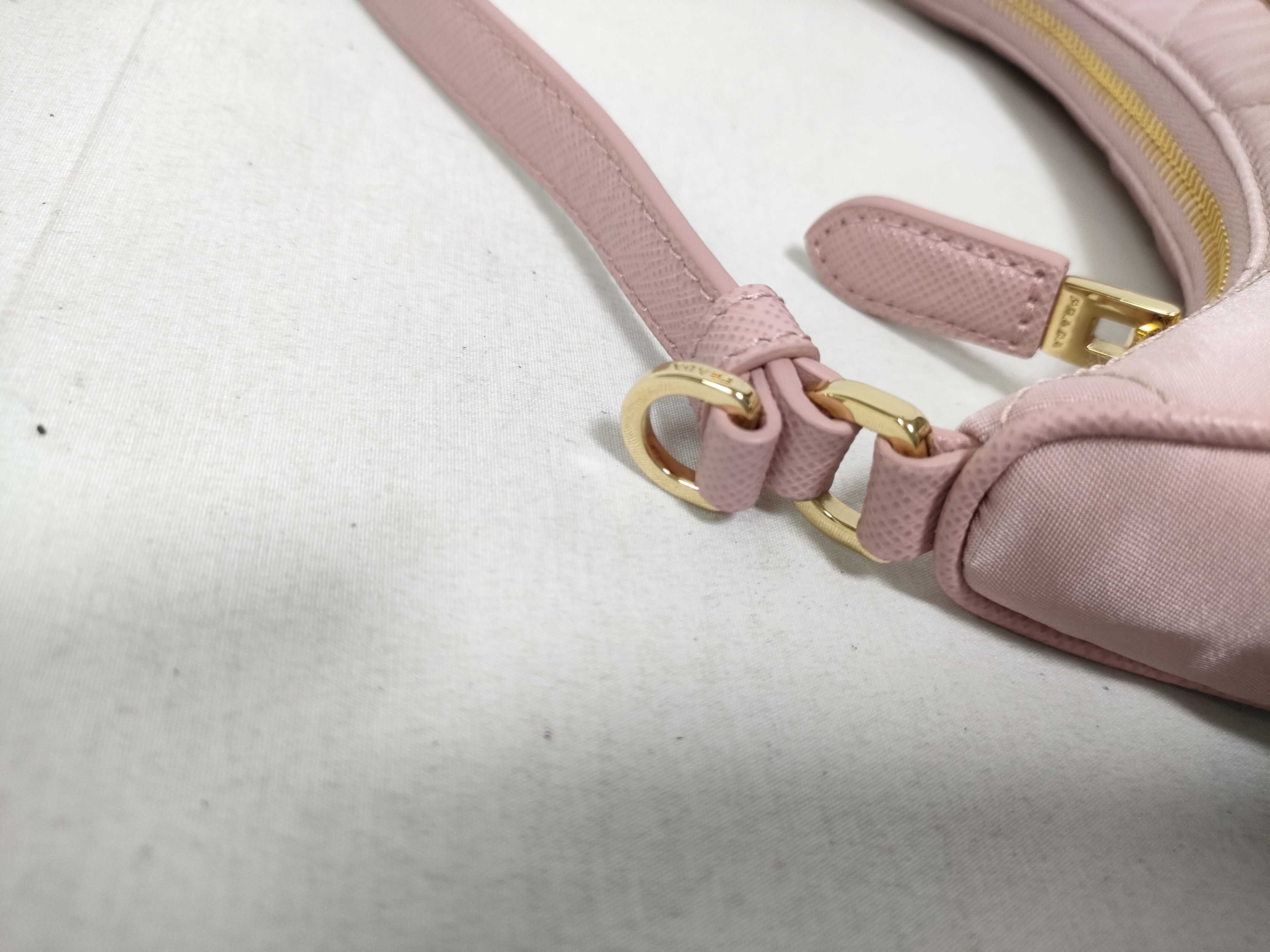 Tessuto Quilted Re-Nylon Shoulder Bag, Pink, with Dust Bag and Clochette. — view 6