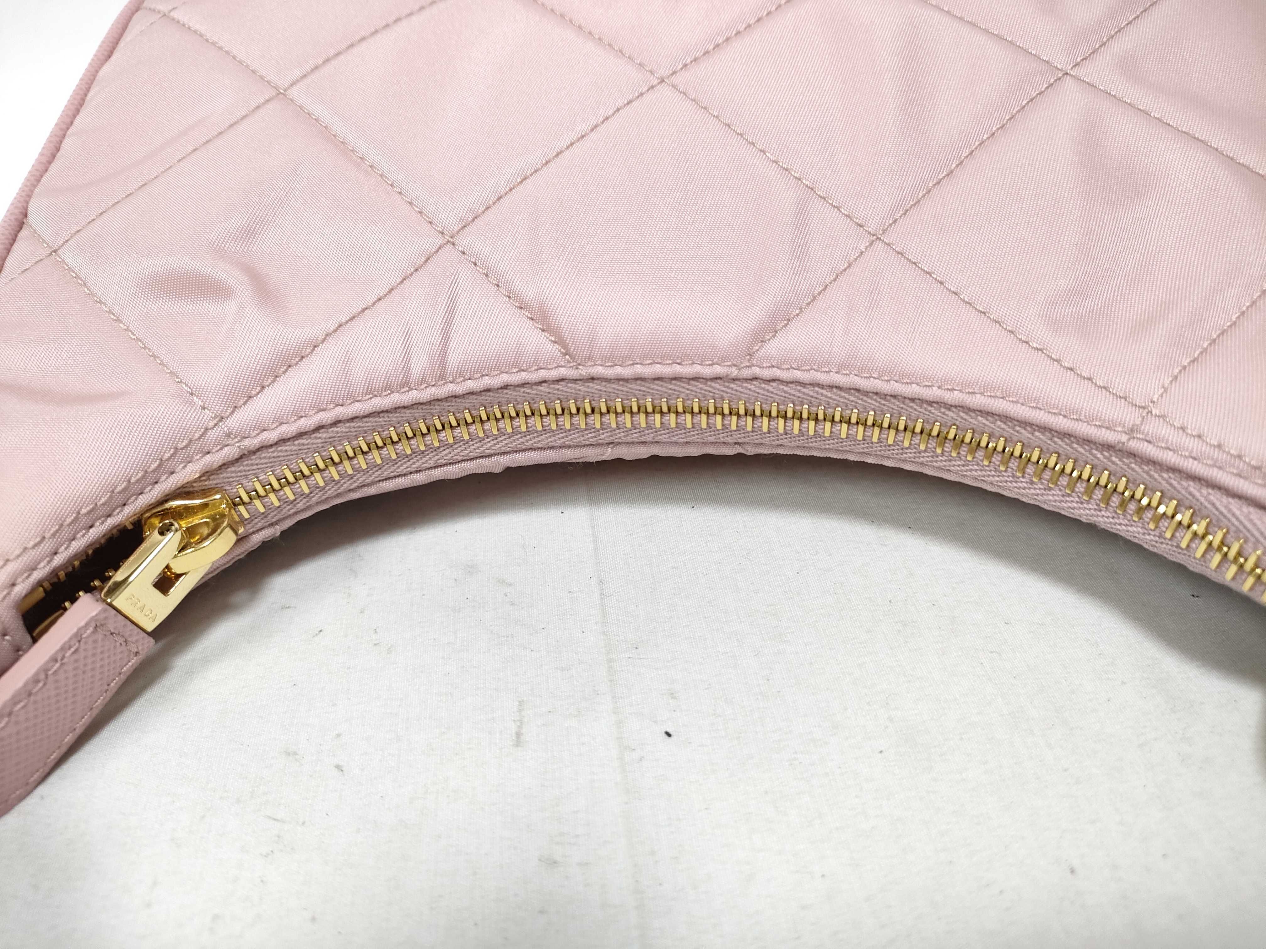 Tessuto Quilted Re-Nylon Shoulder Bag, Pink, with Dust Bag and Clochette. — view 10