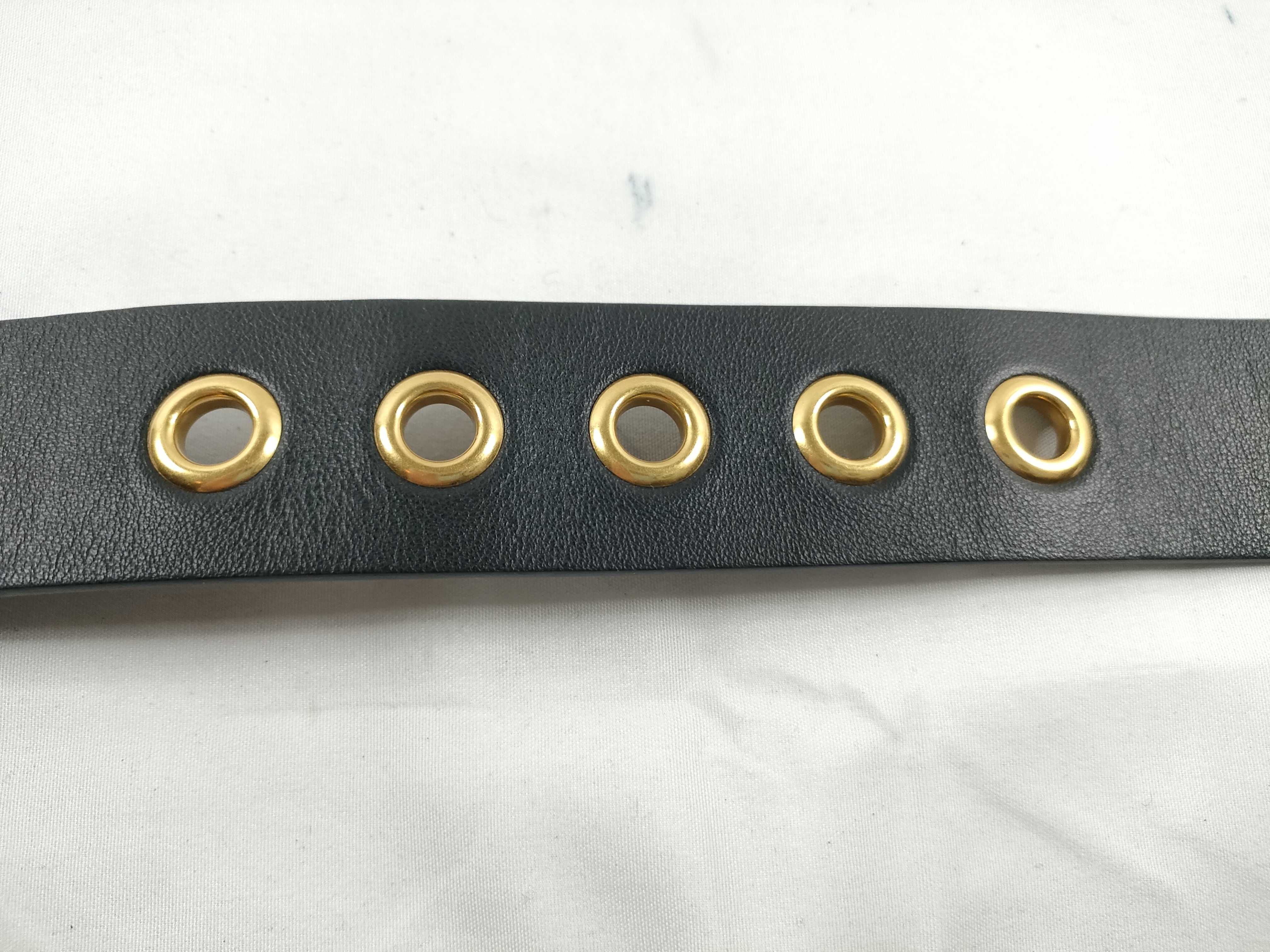 D-buckle belt, leather, black belt — view 7