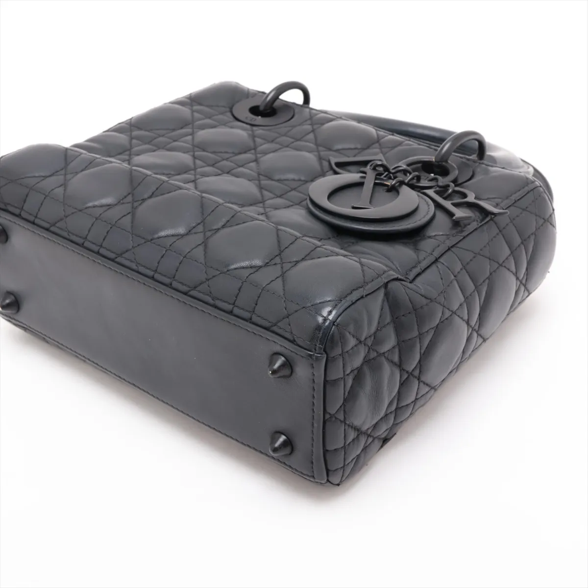 My Lady Dior Leather 2-Way Handbag, Black — view 3