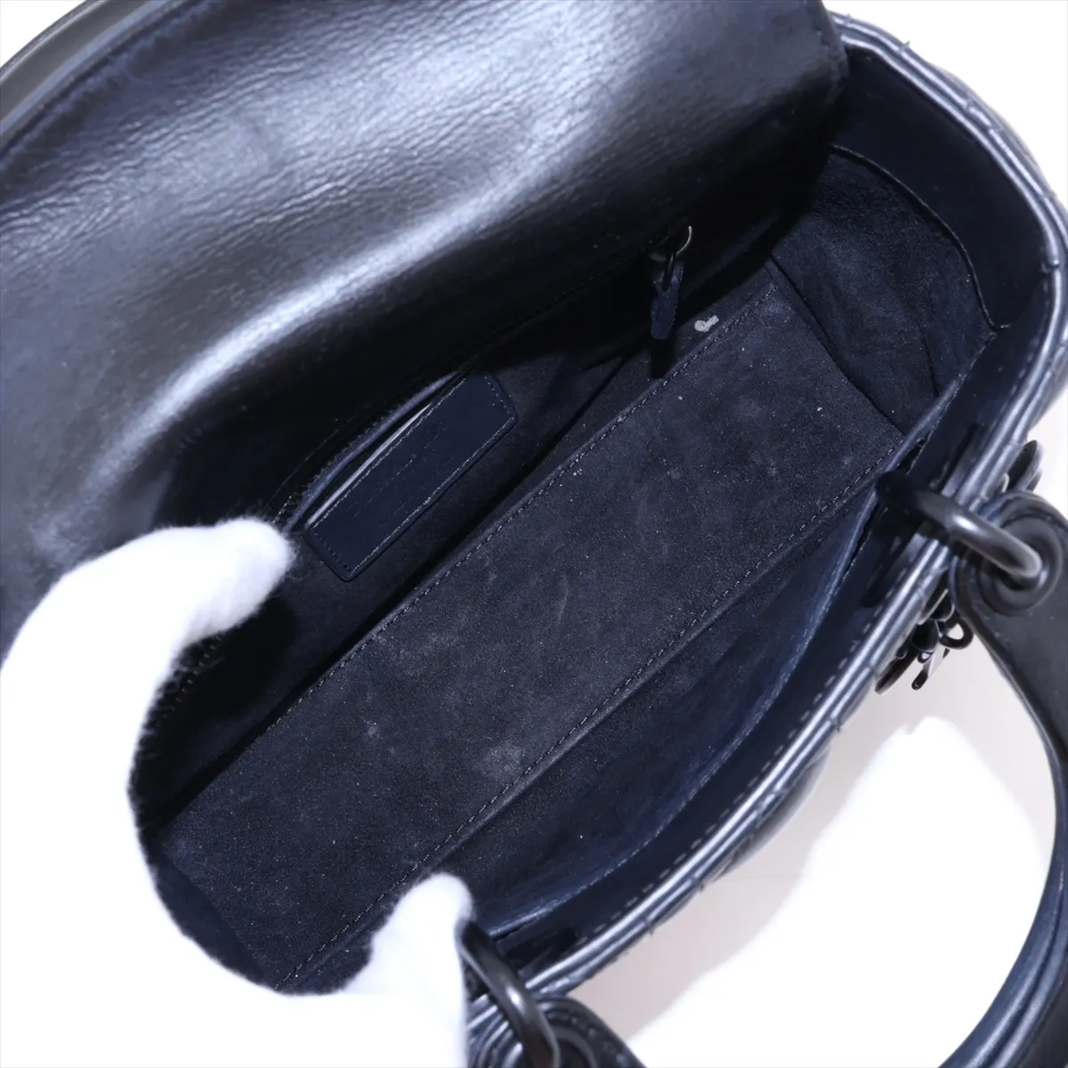 My Lady Dior Leather 2-Way Handbag, Black — view 8