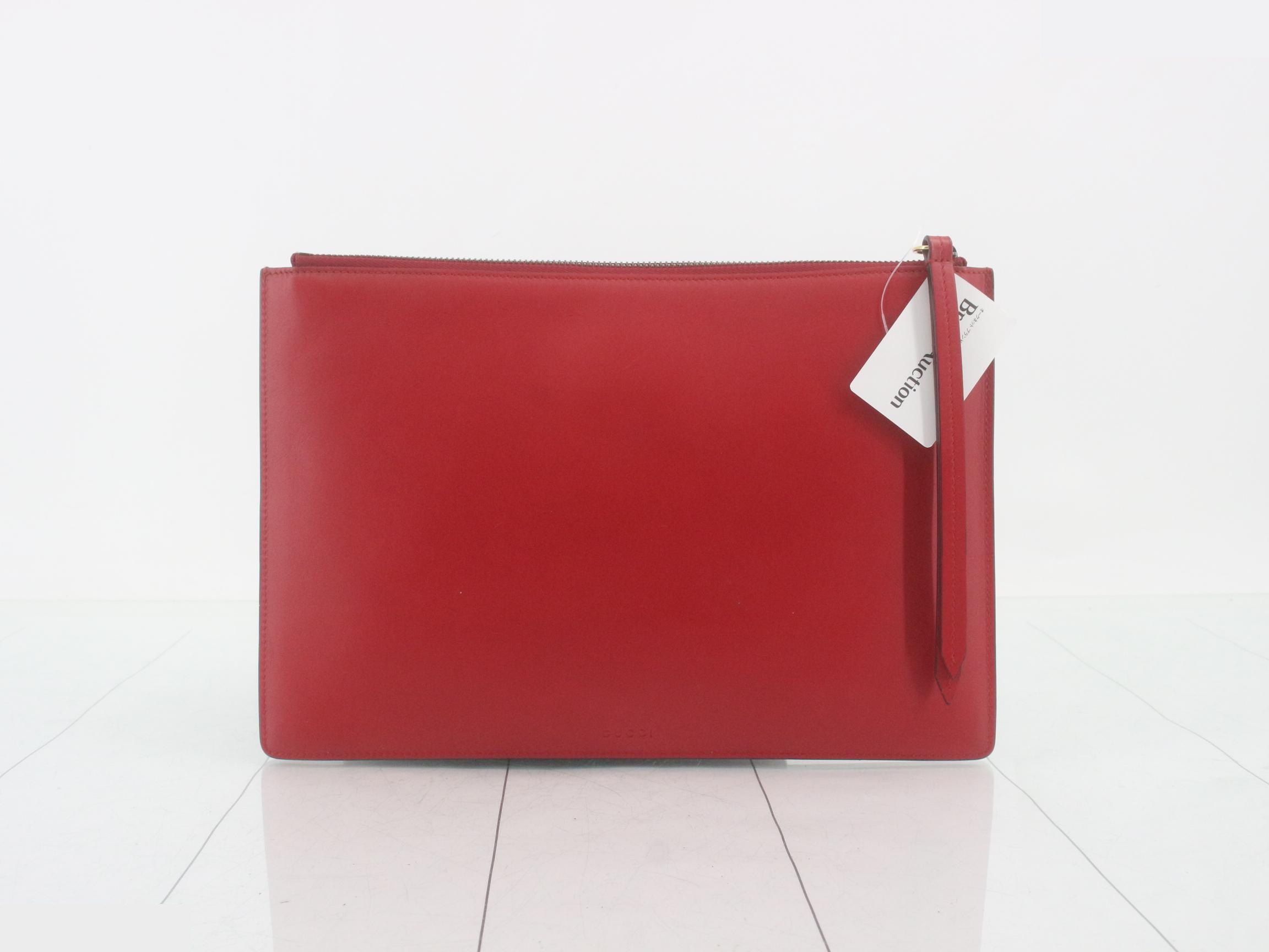 Clutch GG Diamond Print Red Leather — view 2