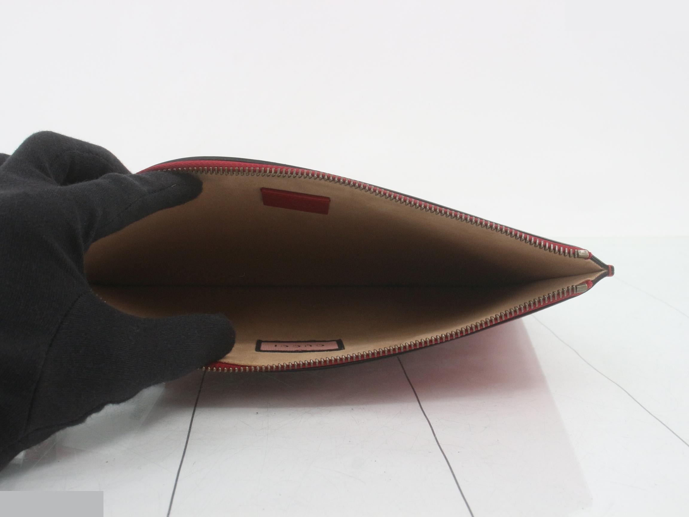Clutch GG Diamond Print Red Leather — view 4