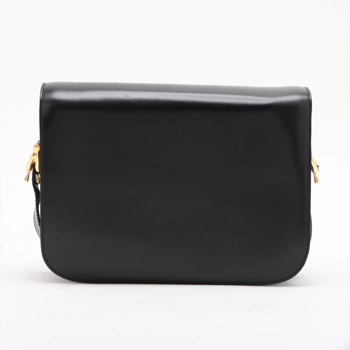 Carriage Metal Leather Shoulder Bag Black — view 2