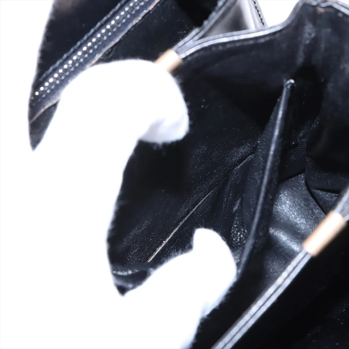Carriage Metal Leather Shoulder Bag Black — view 11