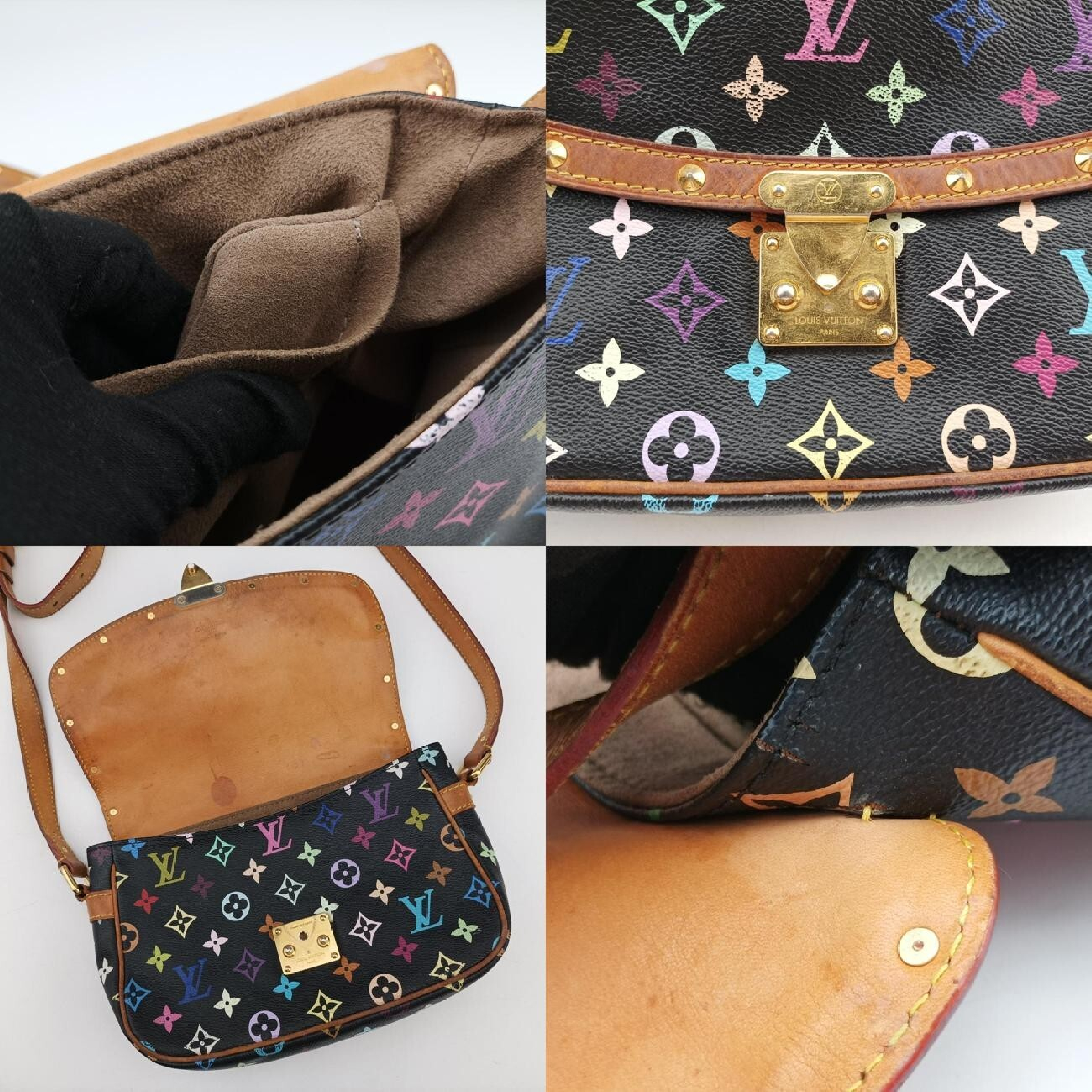 Sologne Noir Monogram Multicolor M92639 (Serial Number Unknown) Shoulder Bag — view 8