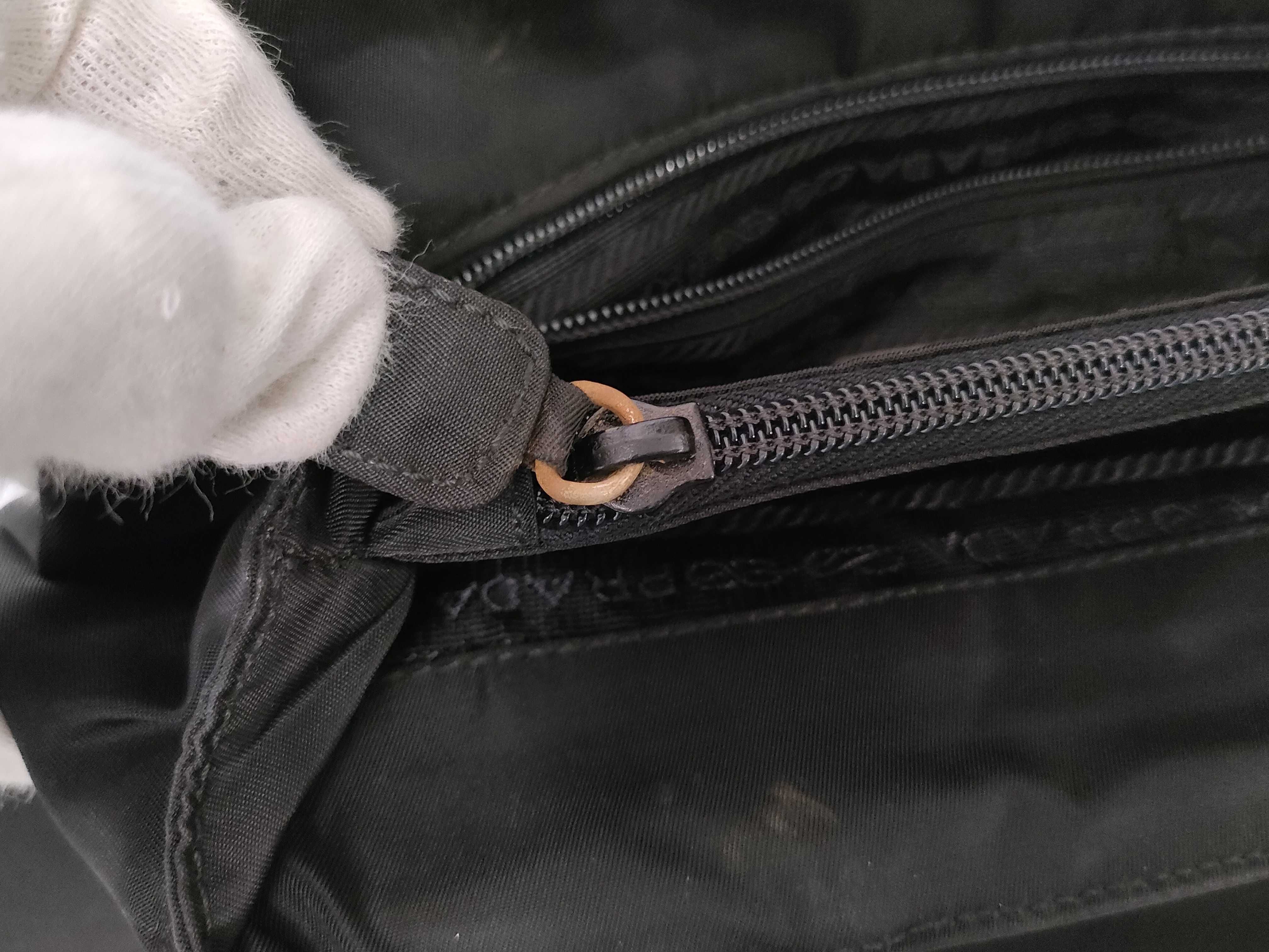 Nylon Prada Triangle Logo Tote Bag Nylon Black Tote Bag — view 11