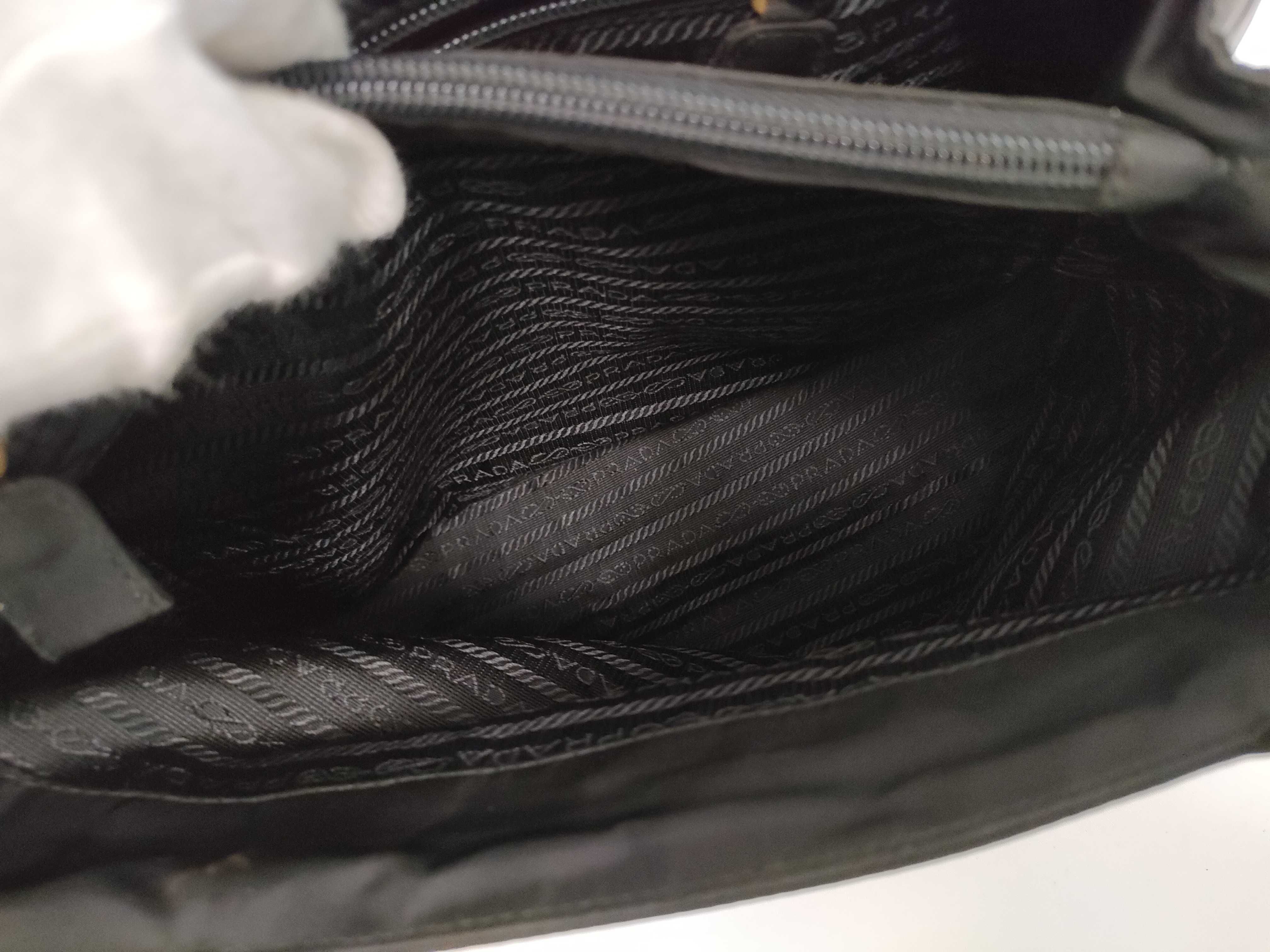 Nylon Prada Triangle Logo Tote Bag Nylon Black Tote Bag — view 13