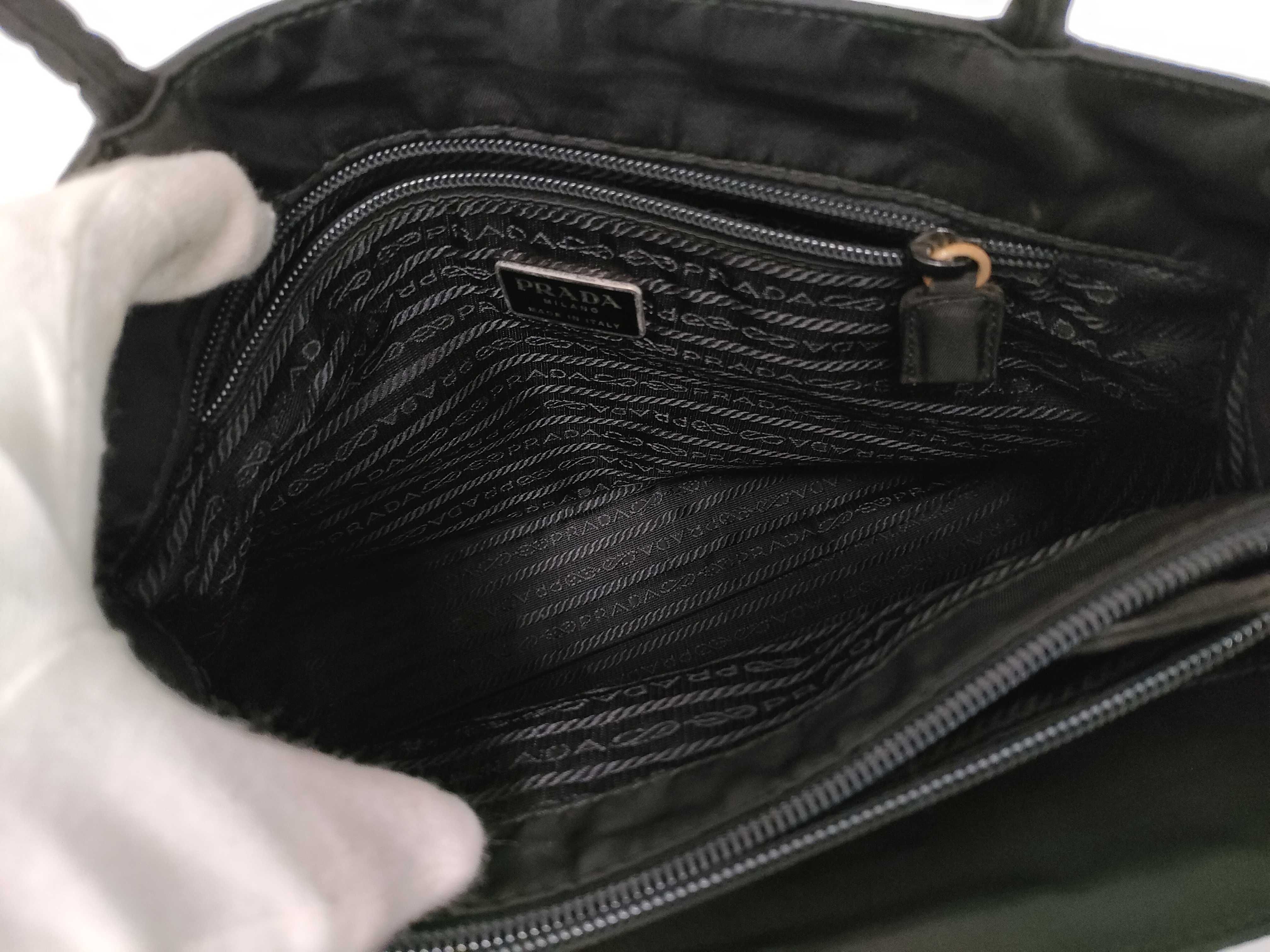 Nylon Prada Triangle Logo Tote Bag Nylon Black Tote Bag — view 8