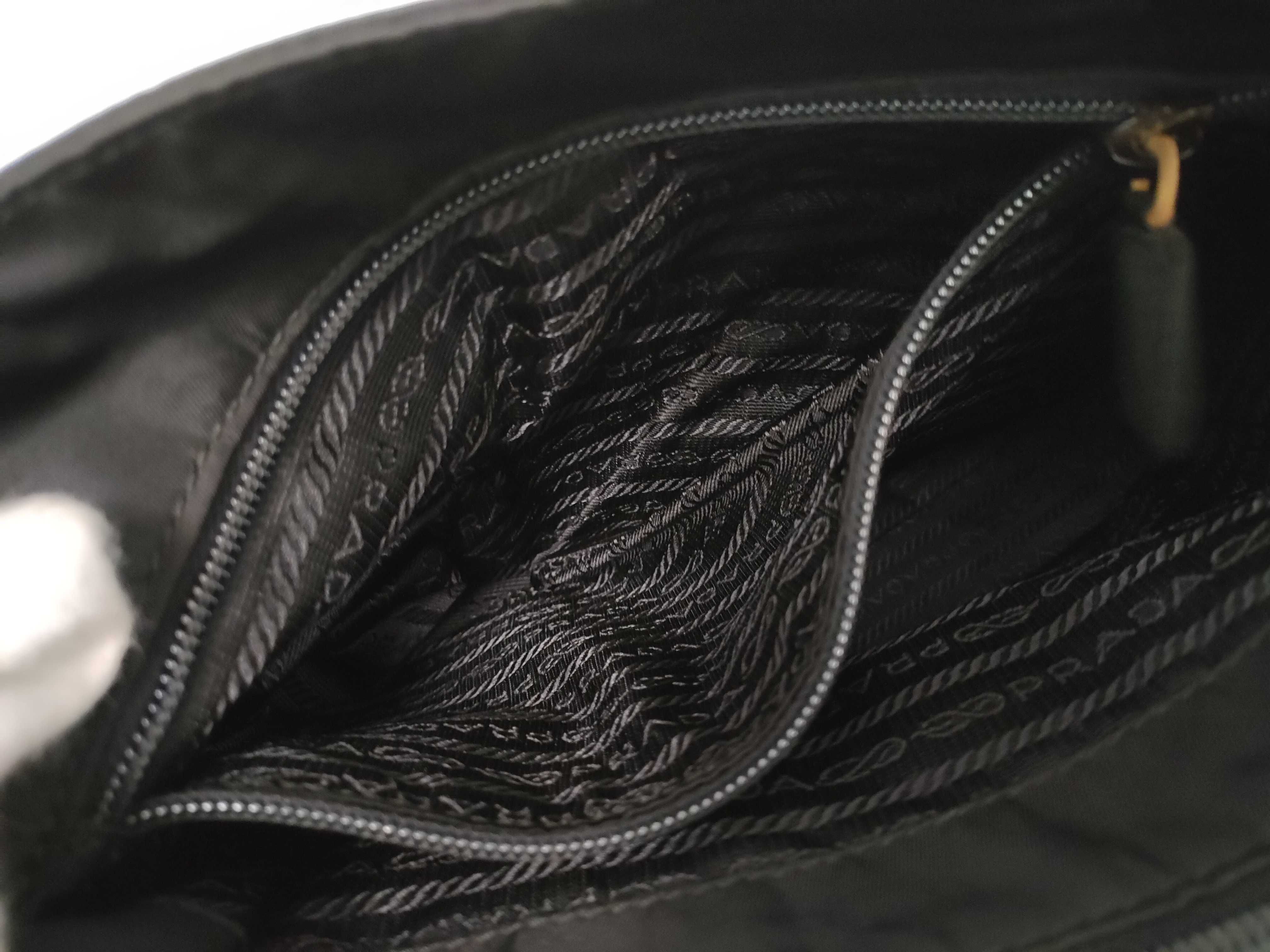 Nylon Prada Triangle Logo Tote Bag Nylon Black Tote Bag — view 9