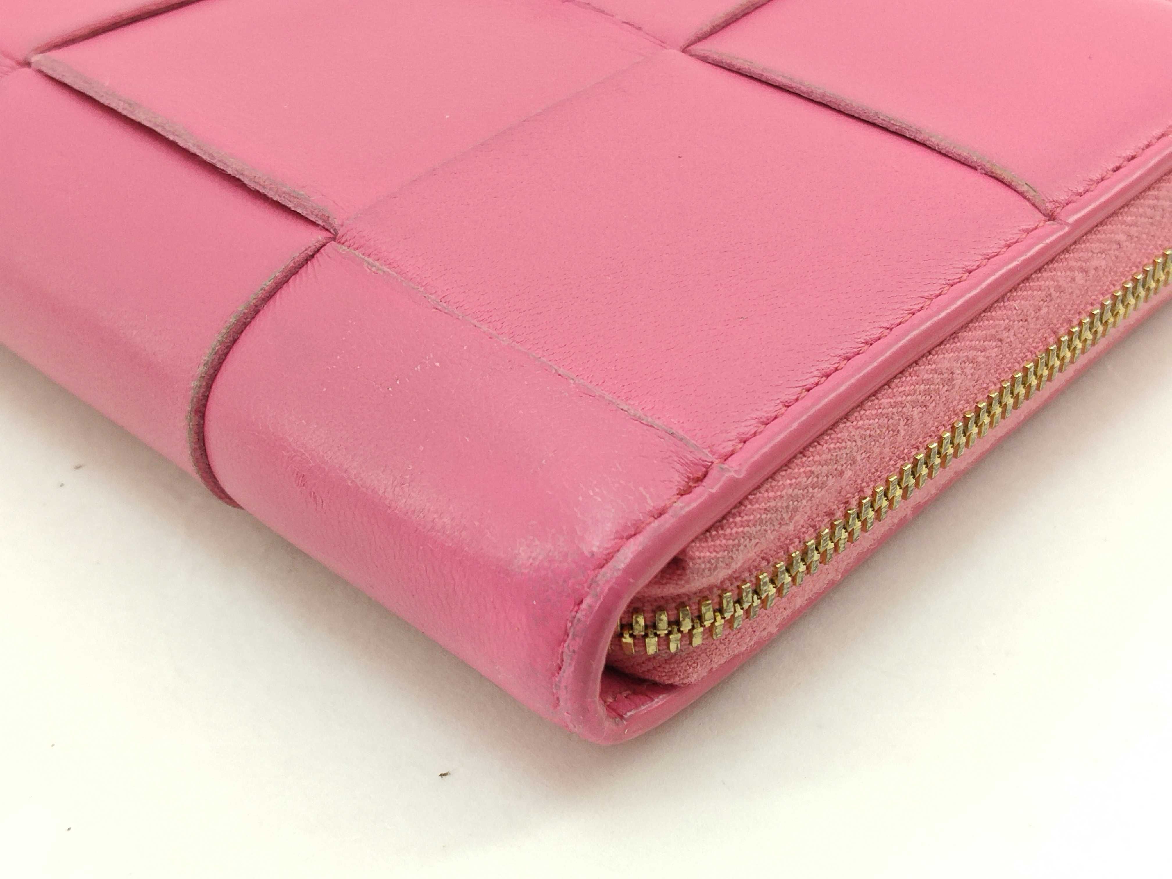 Intrecciato Long Wallet, Pink — view 4