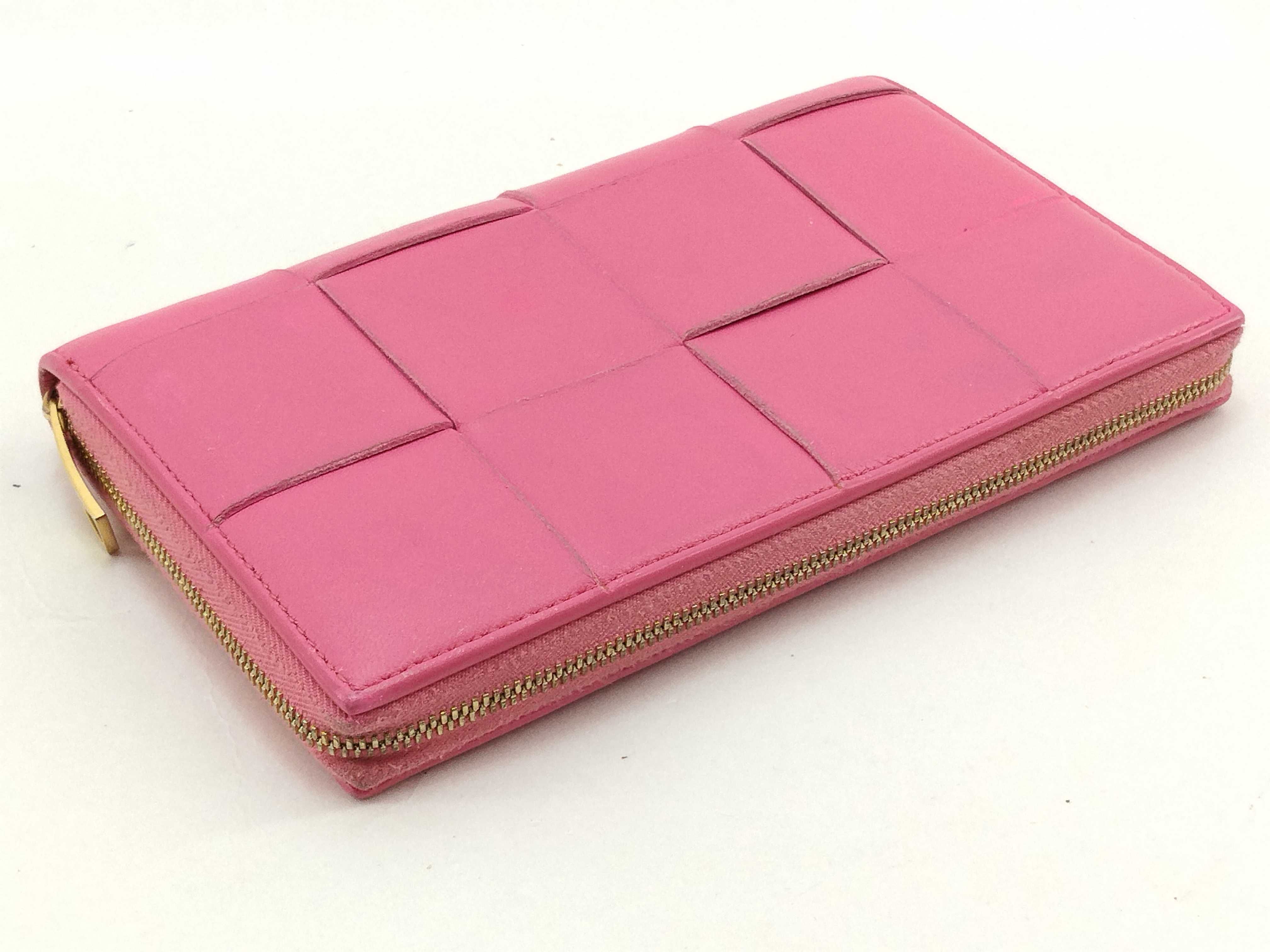 Intrecciato Long Wallet, Pink — view 7