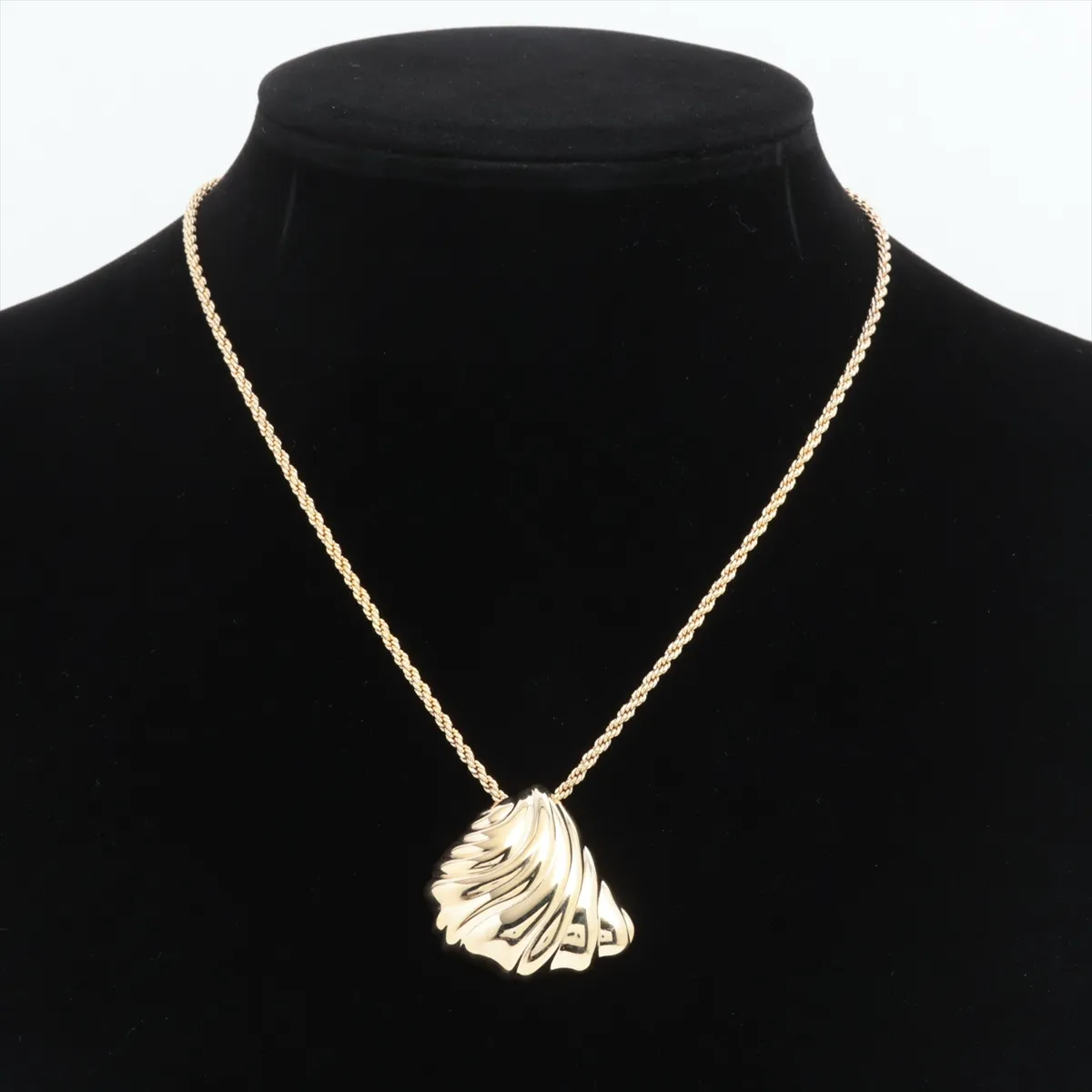 shell motif necklace, GP gold, — view 5