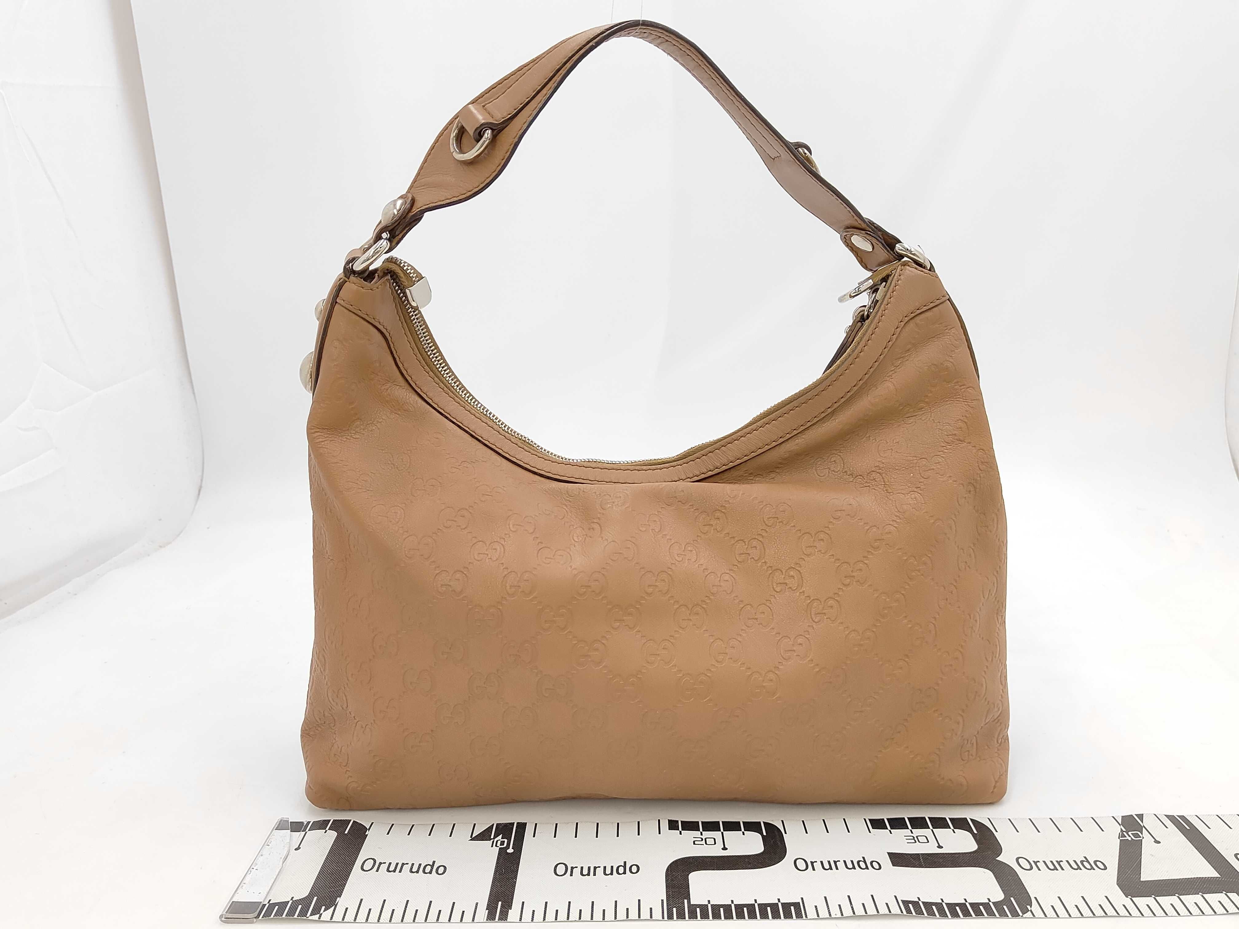 Horsebit Shoulder Bag Handbag GG Shima Leather Bag — view 2