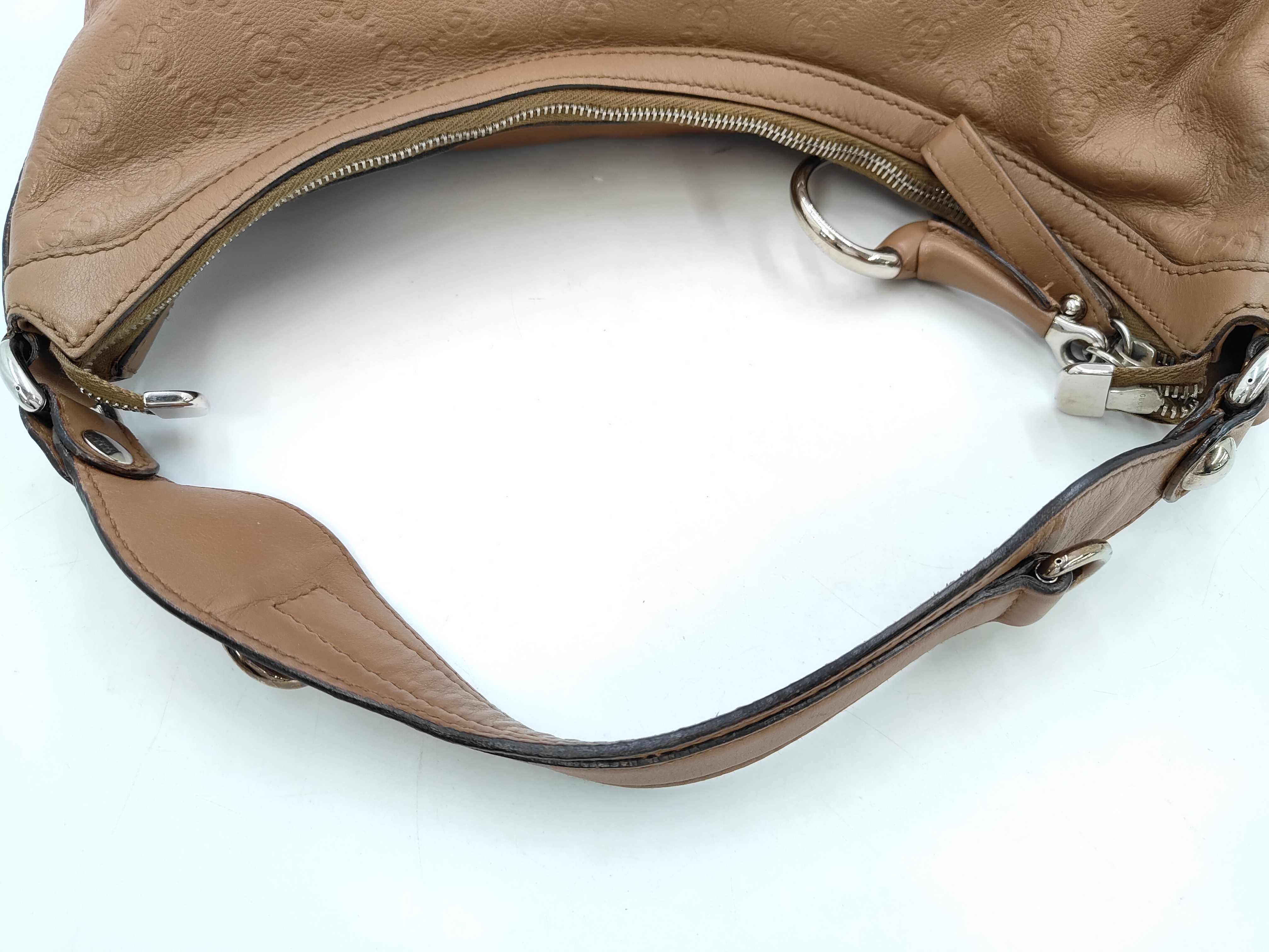 Horsebit Shoulder Bag Handbag GG Shima Leather Bag — view 5