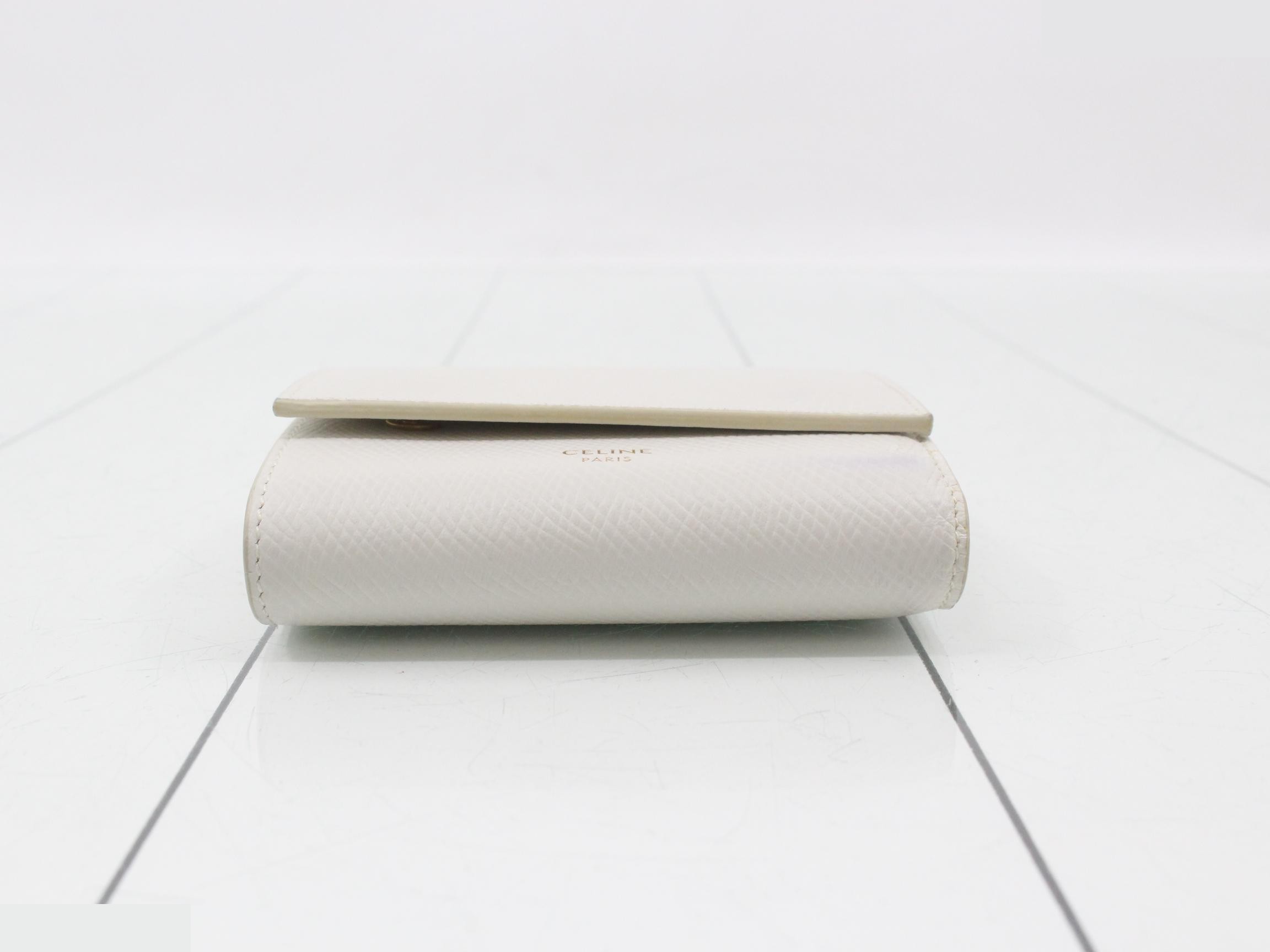 Tri-fold wallet, white, leather — view 3
