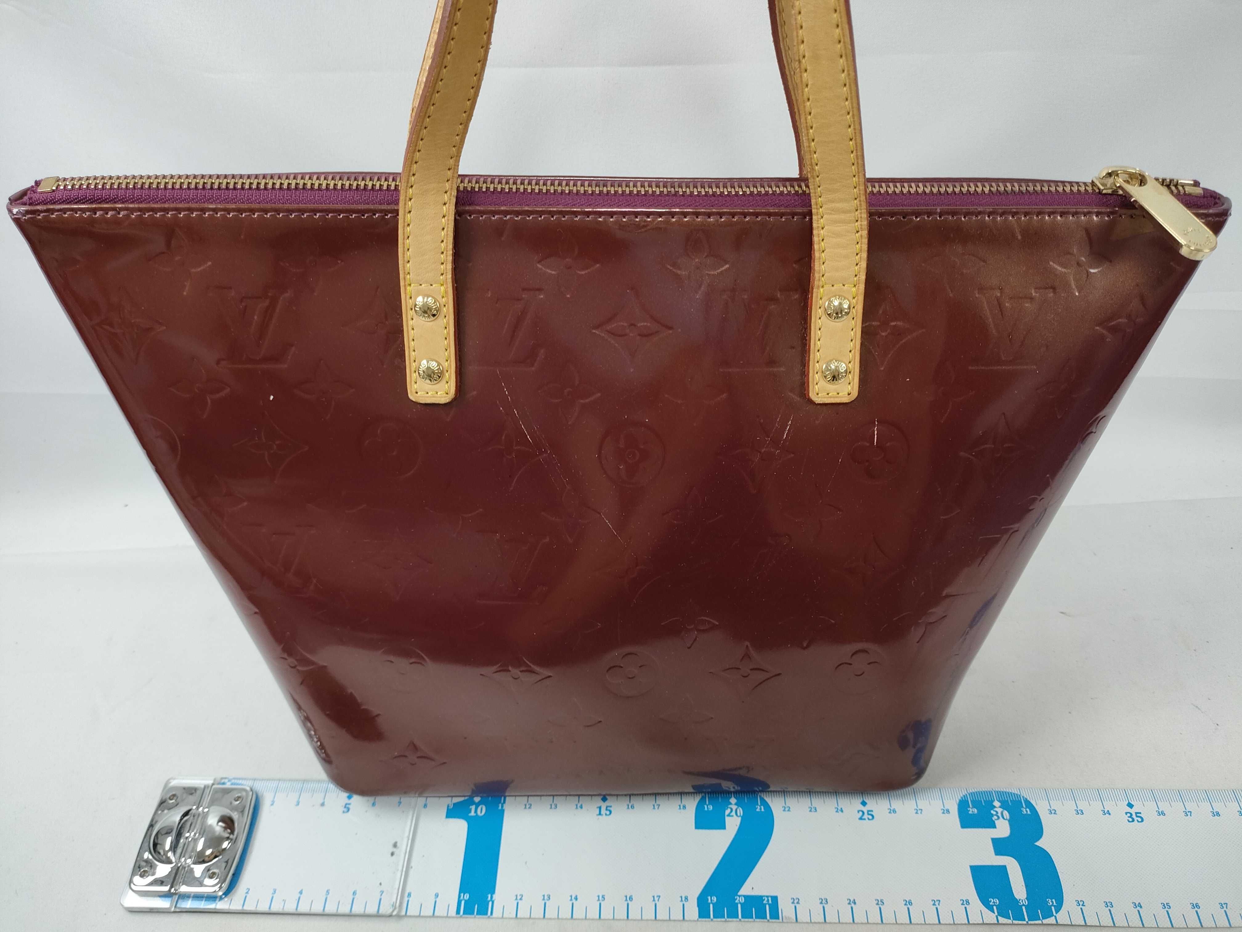 Wine Red Vernis Monogram Handbag — view 2
