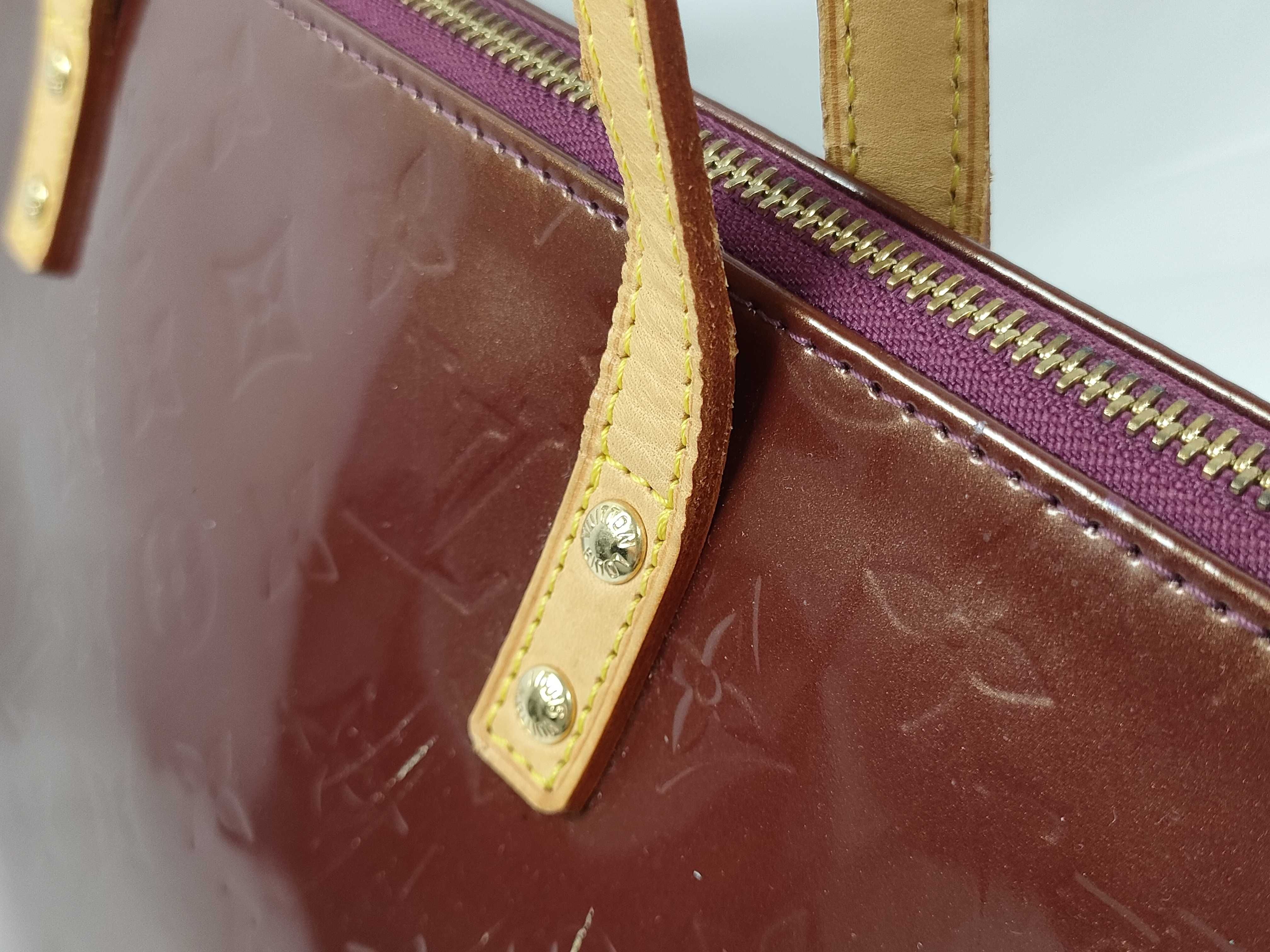 Wine Red Vernis Monogram Handbag — view 7