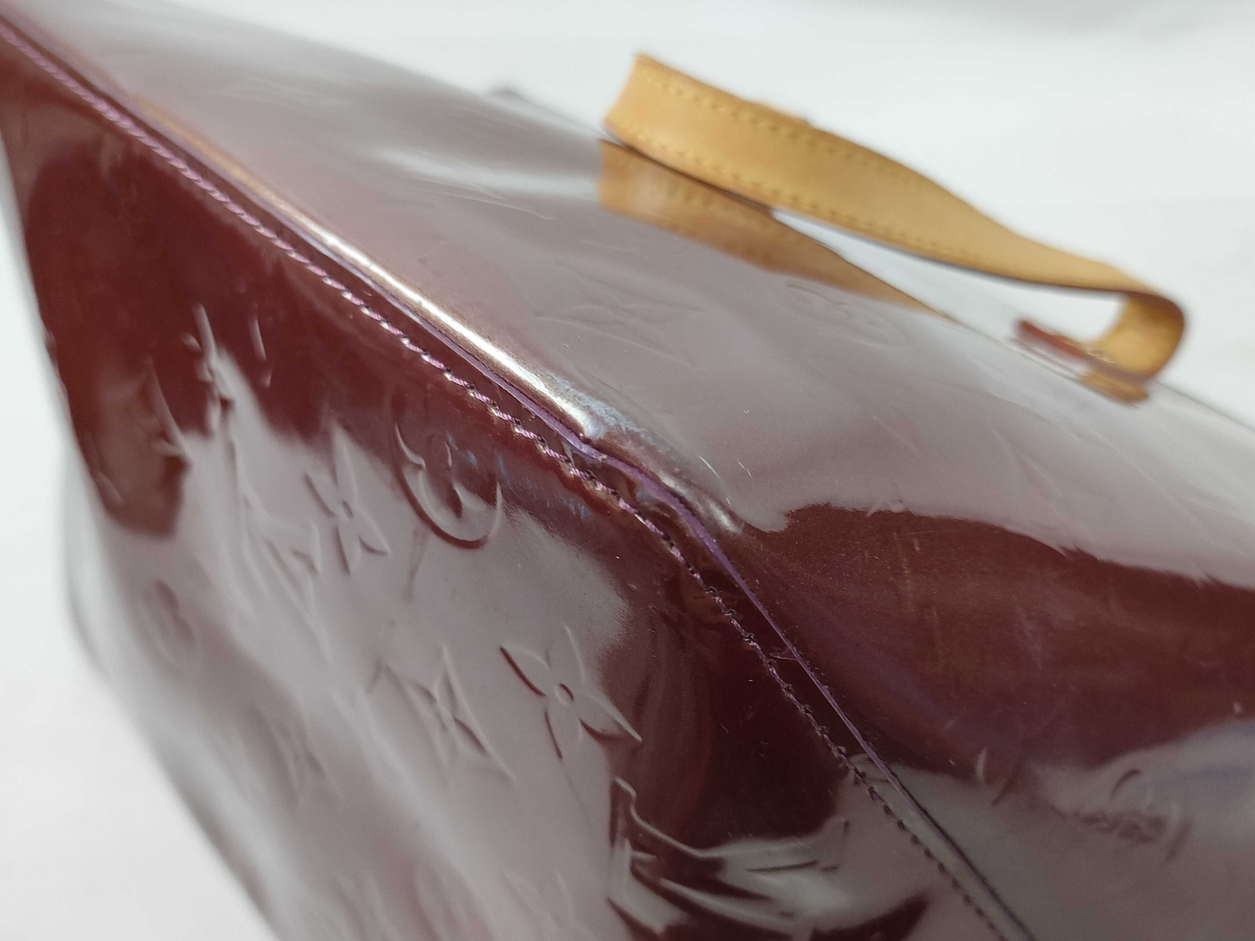 Wine Red Vernis Monogram Handbag — view 9
