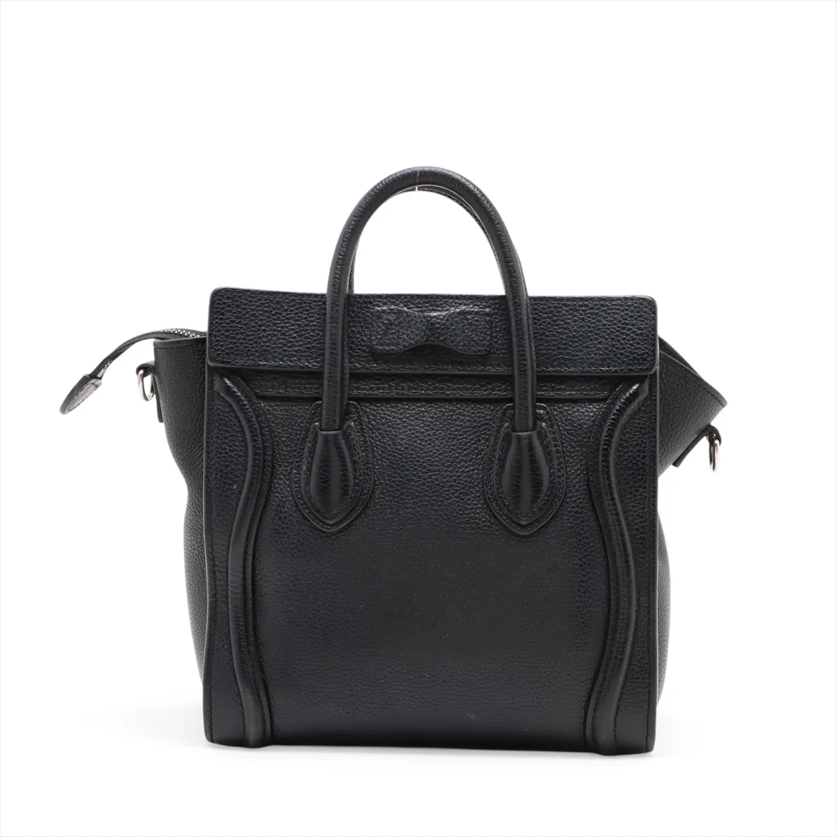 Luggage Nano Shopper Leather 2-Way Handbag, Black — view 2