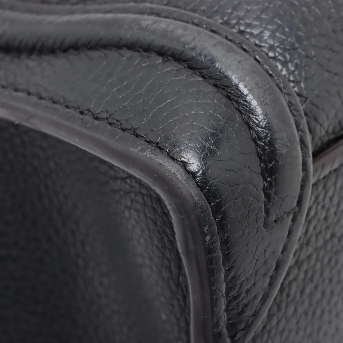 Luggage Nano Shopper Leather 2-Way Handbag, Black — view 13
