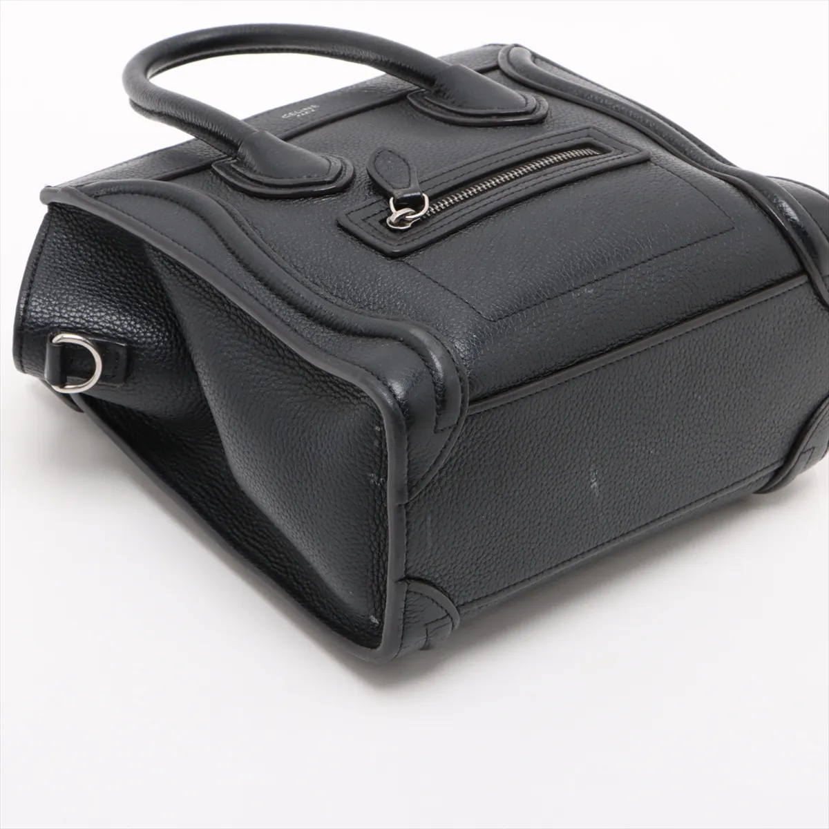 Luggage Nano Shopper Leather 2-Way Handbag, Black — view 4