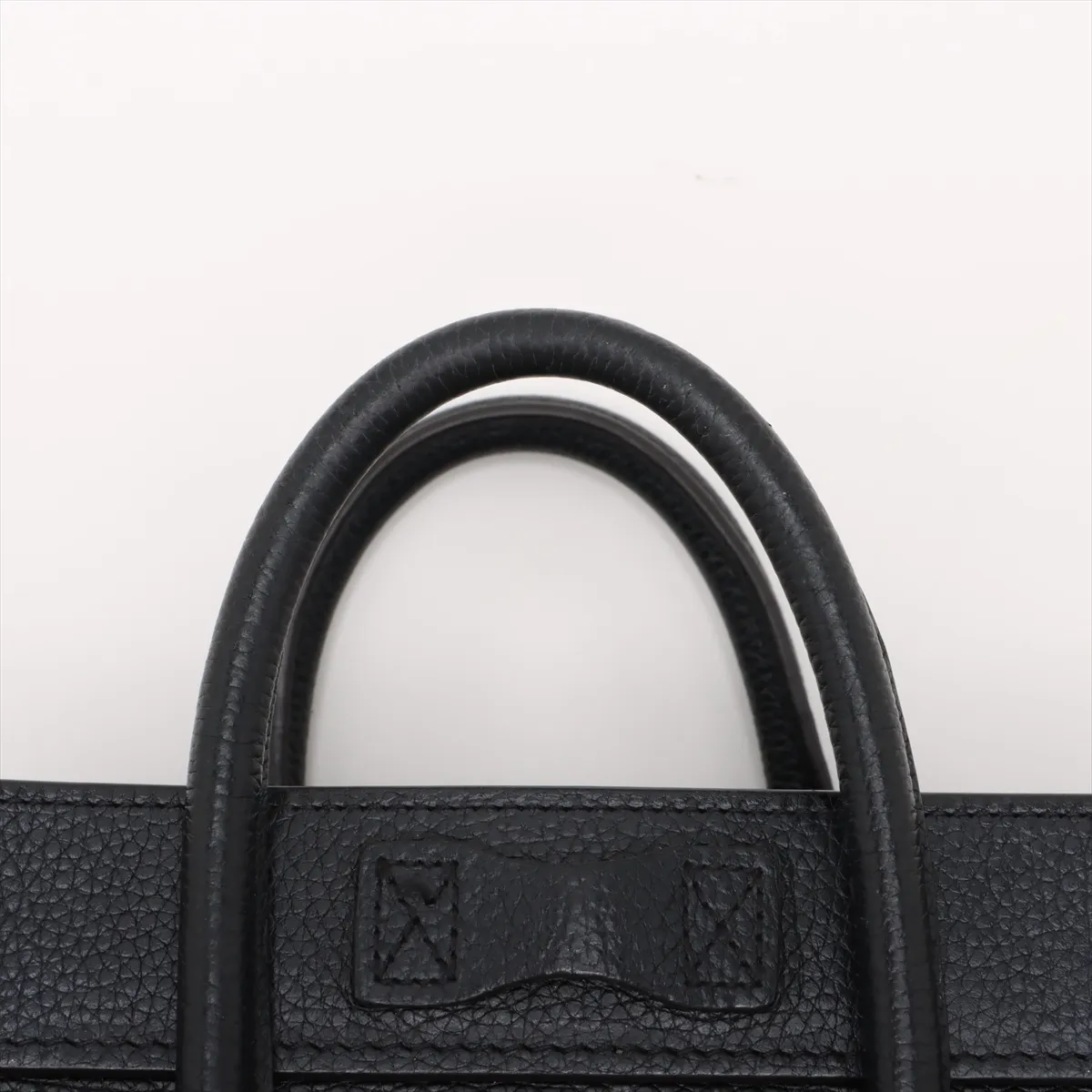 Luggage Nano Shopper Leather 2-Way Handbag, Black — view 6