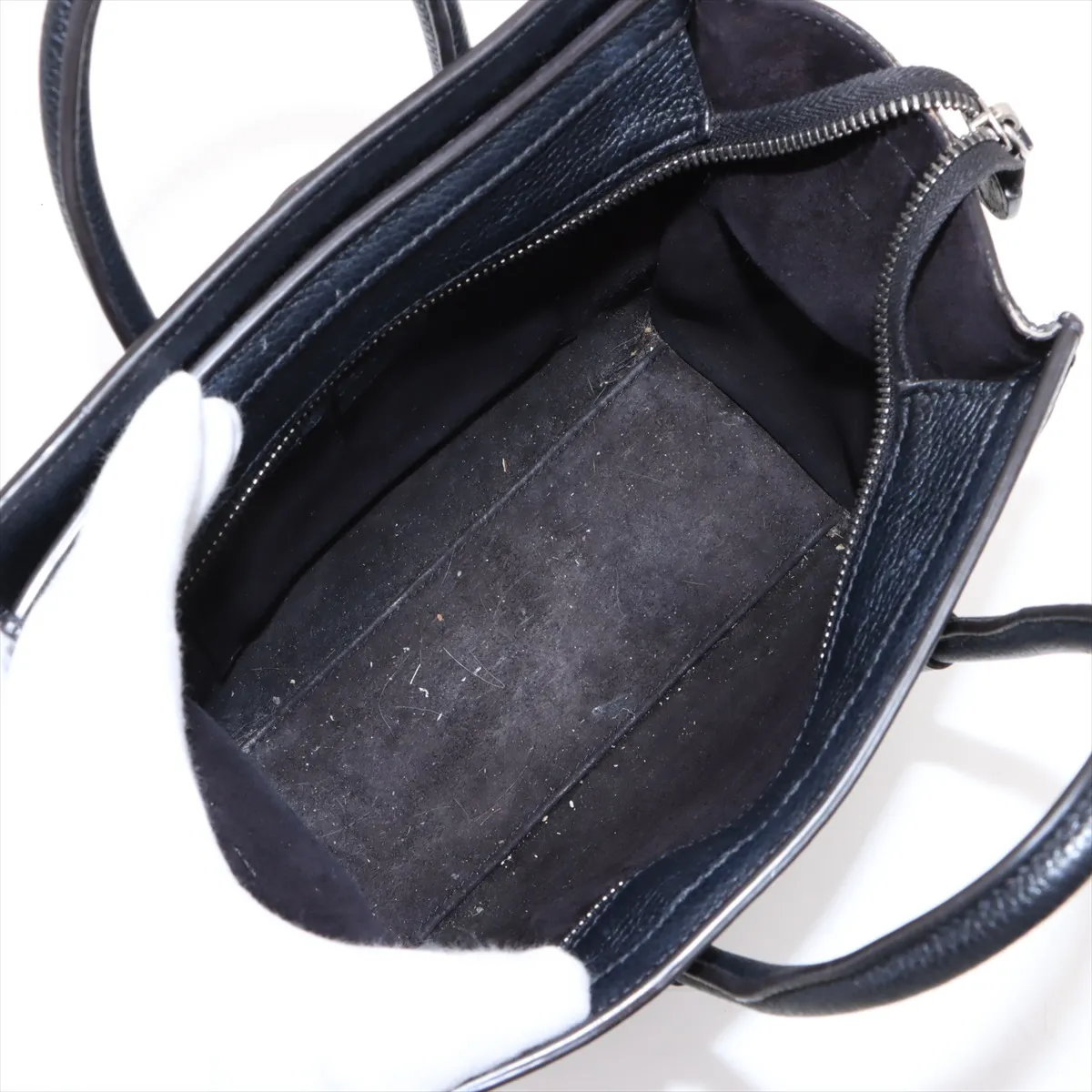 Luggage Nano Shopper Leather 2-Way Handbag, Black — view 8