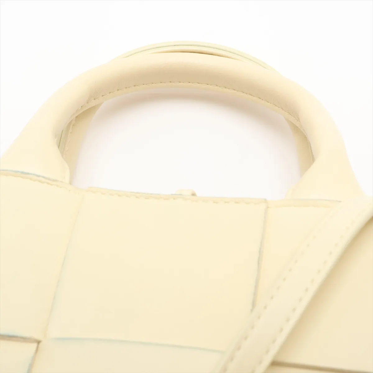 Maxi Intrecciato Candy Arco Tote Leather 2-Way Handbag, Yellow — view 6