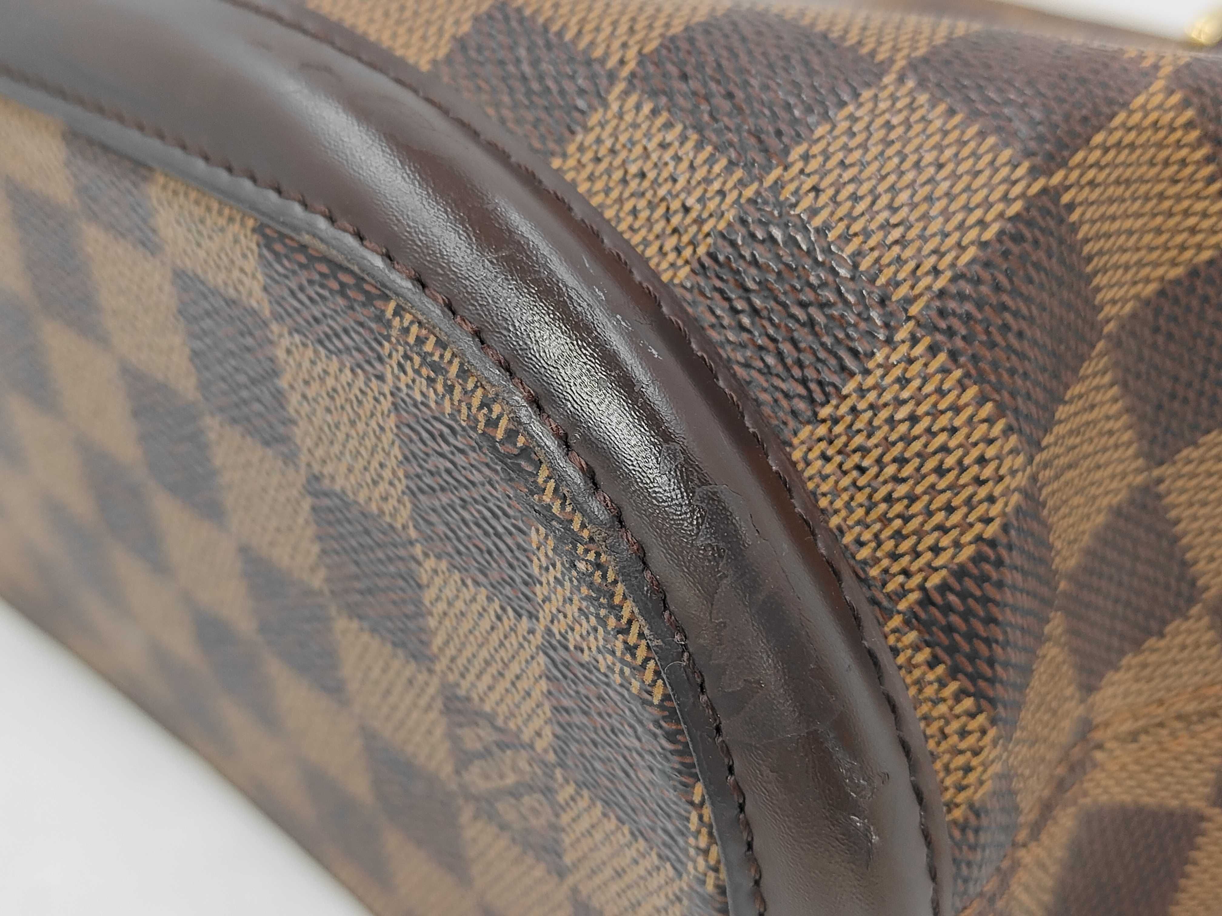 Damier Tote Bag, Brown with Red Interior — view 7