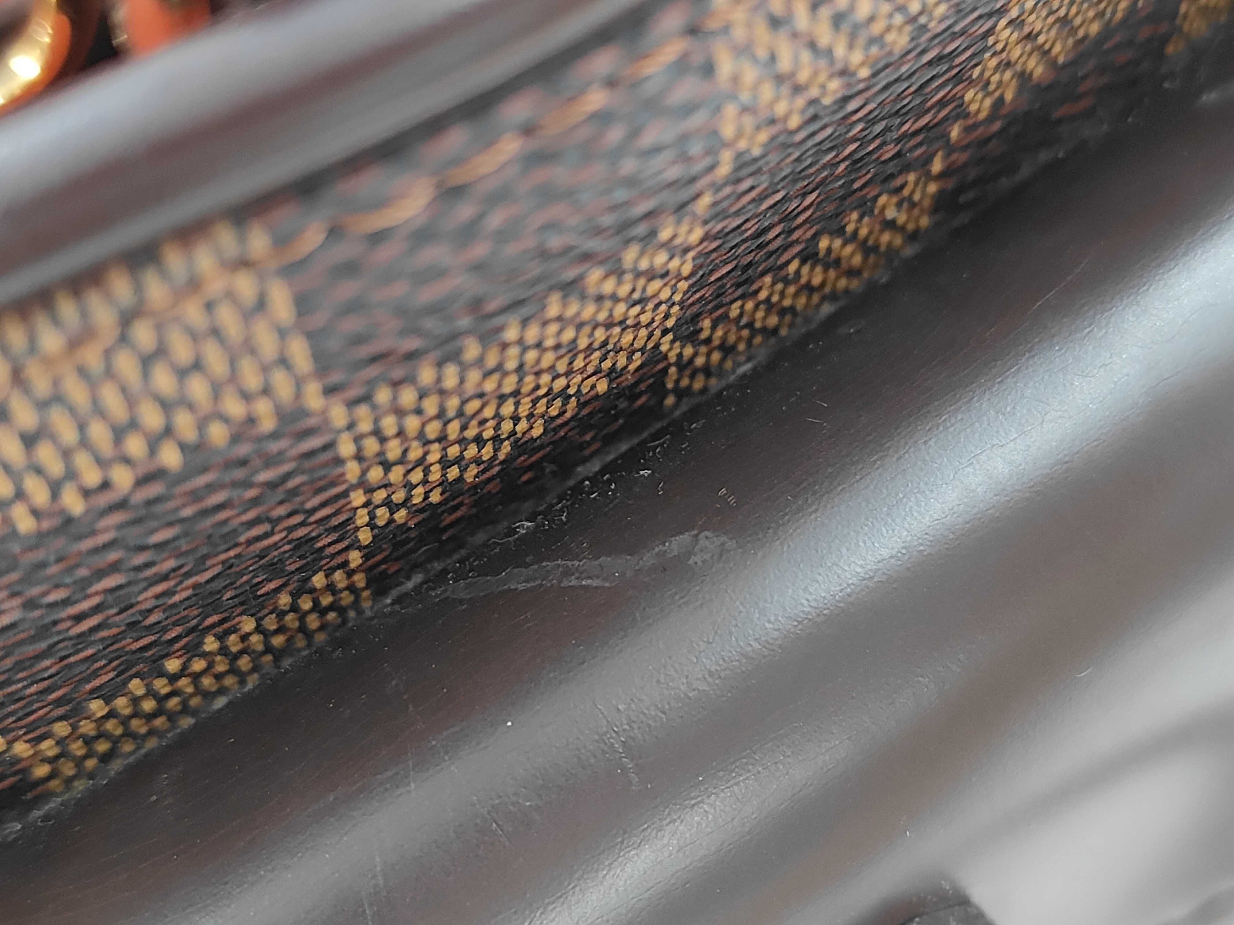 Damier Tote Bag, Brown with Red Interior — view 10