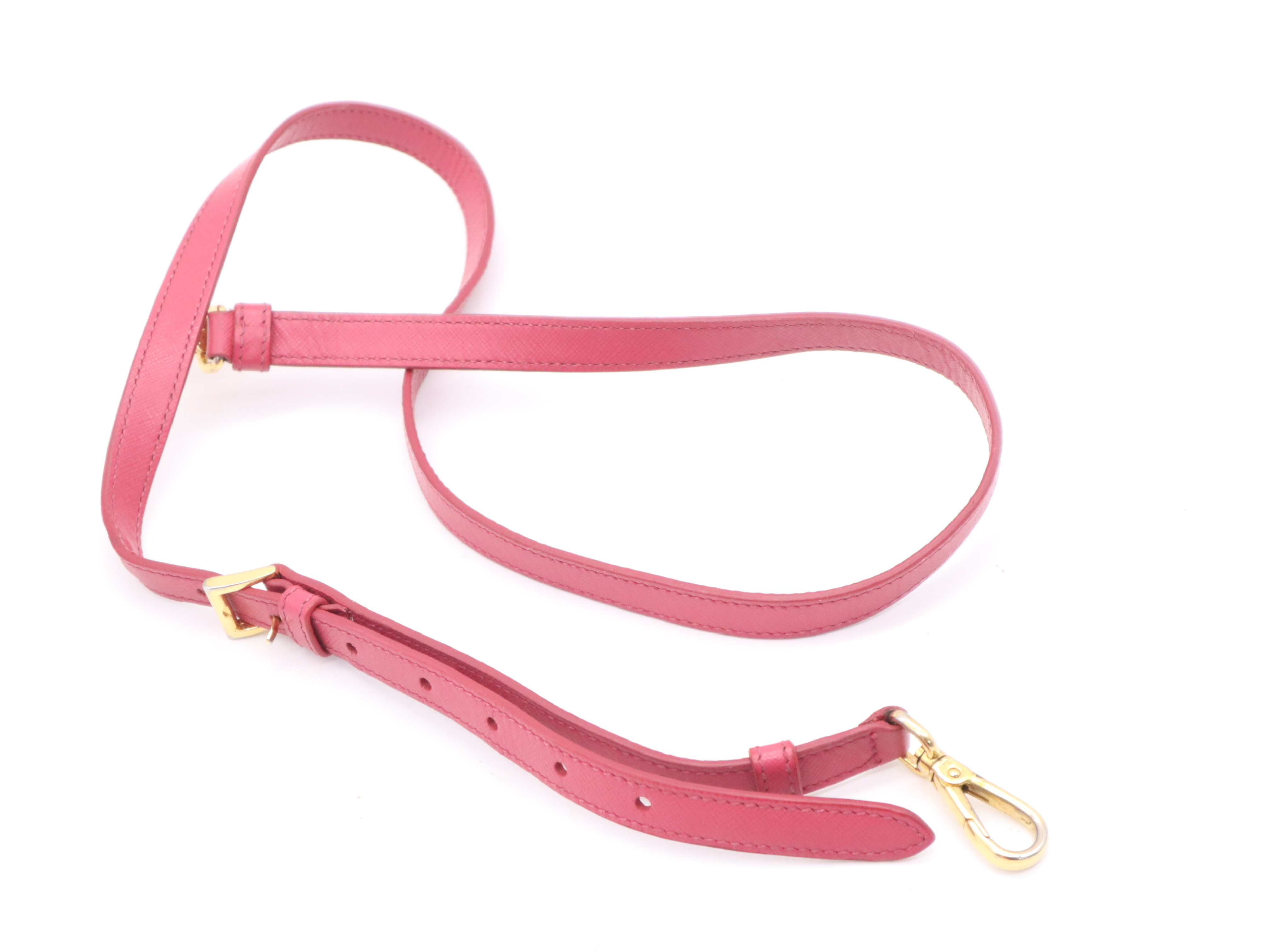 Saffiano Lux 2-Way Handbag, Pink, with Shoulder Strap, Name Tag, and Card Holder. — view 12
