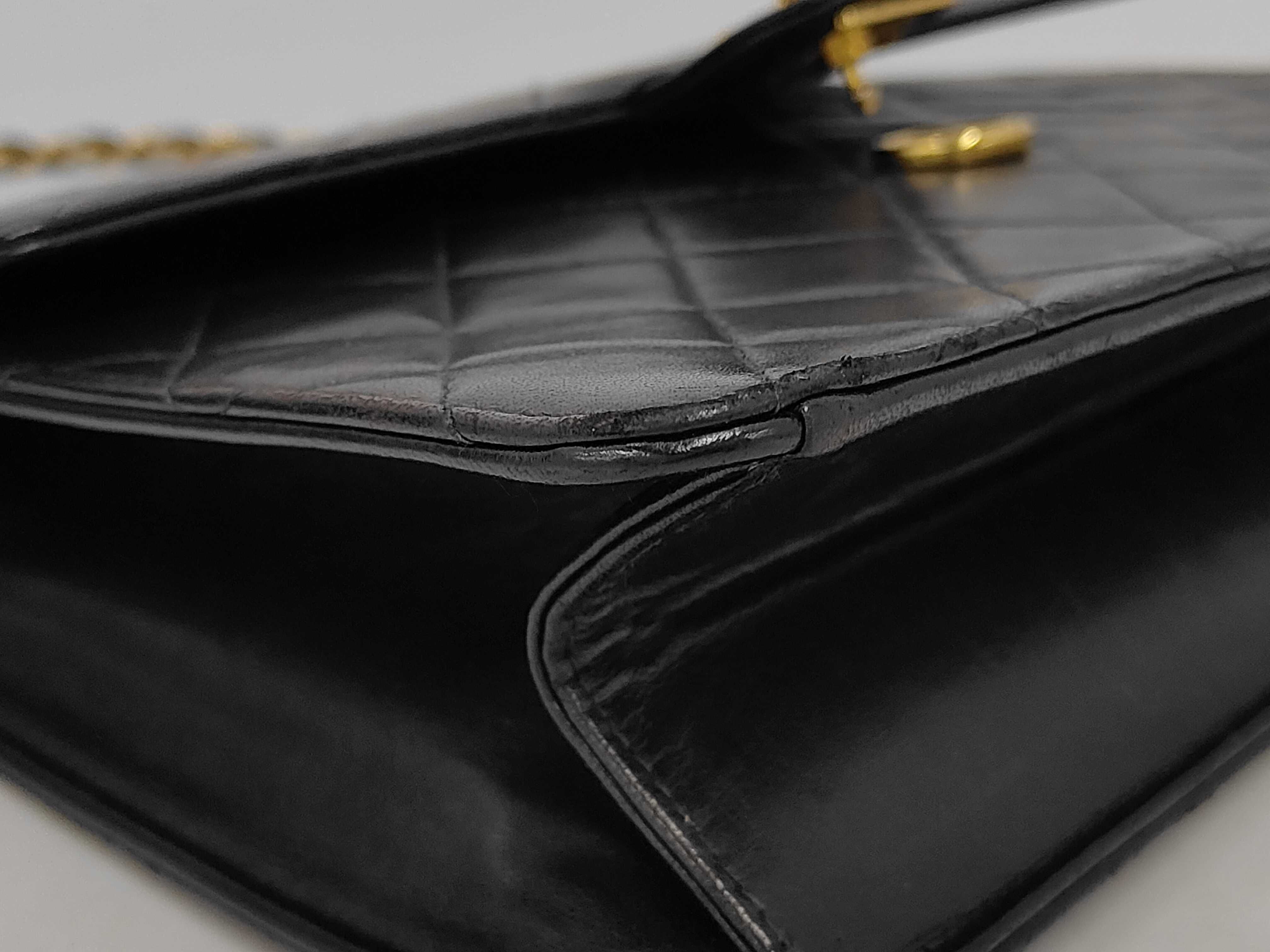 Lambskin Matelassé Push-Lock Shoulder Bag, Black, with Authenticity Card and Seal, Chain, and Box. — view 3