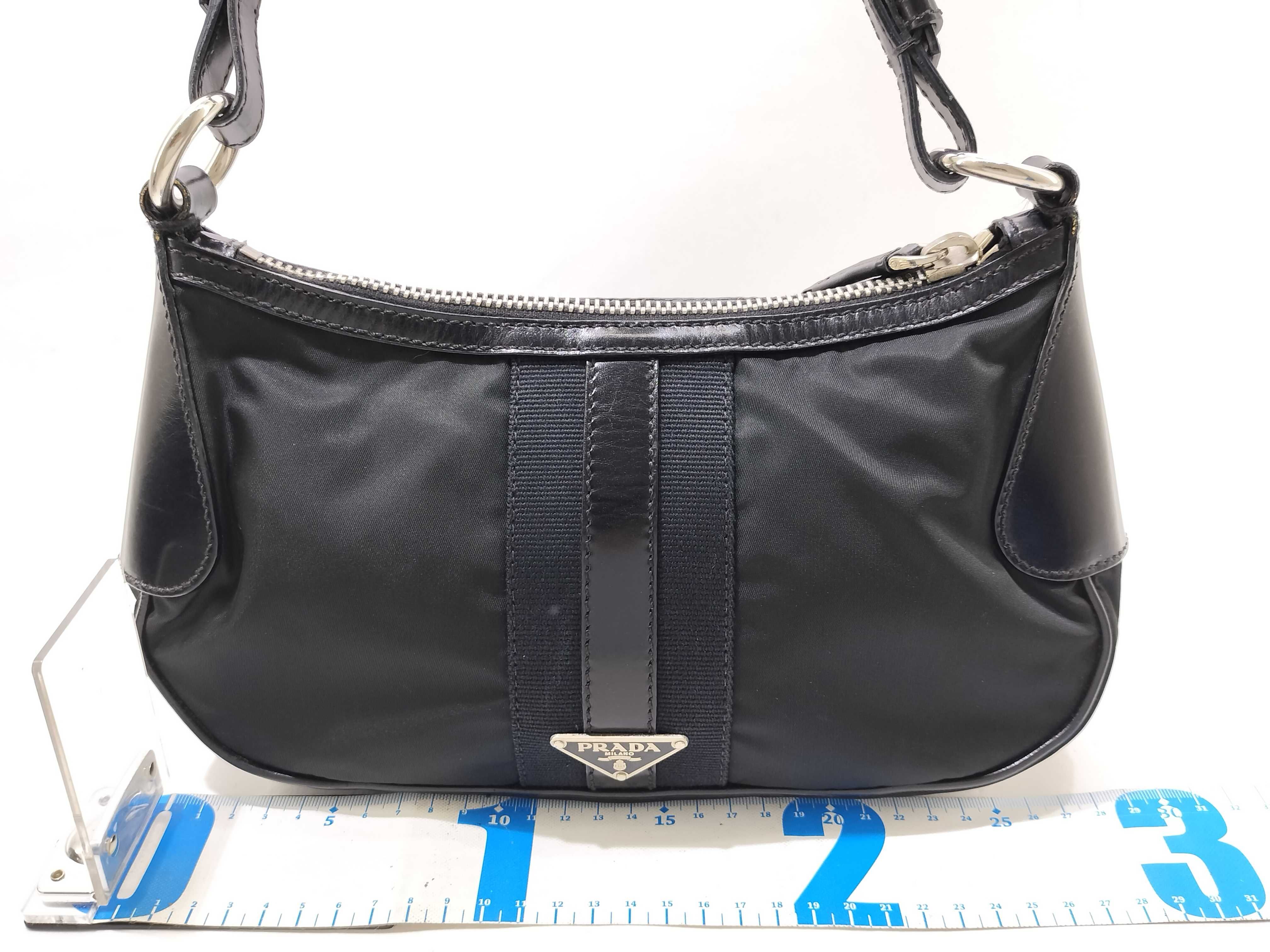 Nylon Prada Handbag Triangle Logo Black Bag Shoulder Bag — view 2