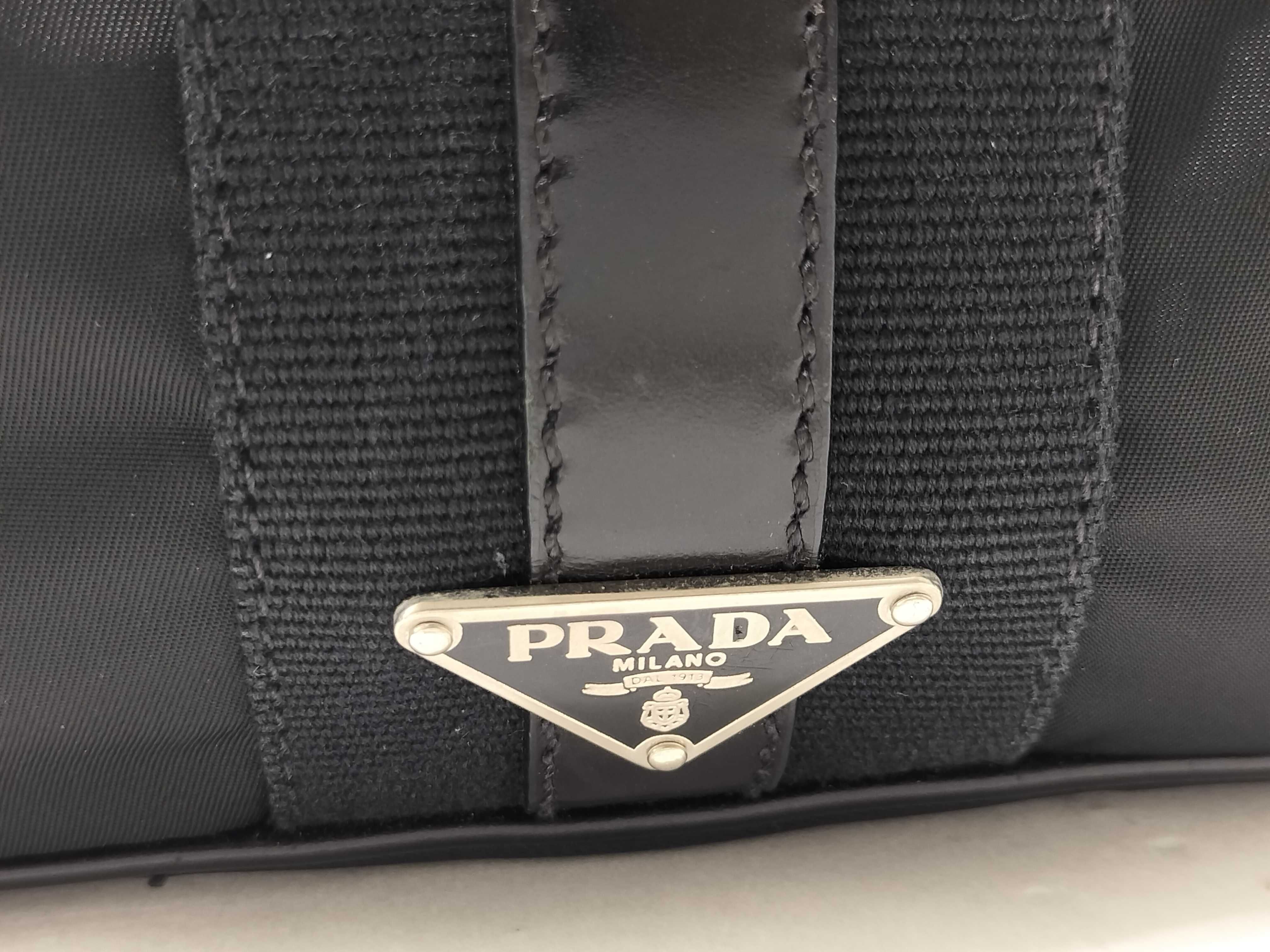 Nylon Prada Handbag Triangle Logo Black Bag Shoulder Bag — view 11