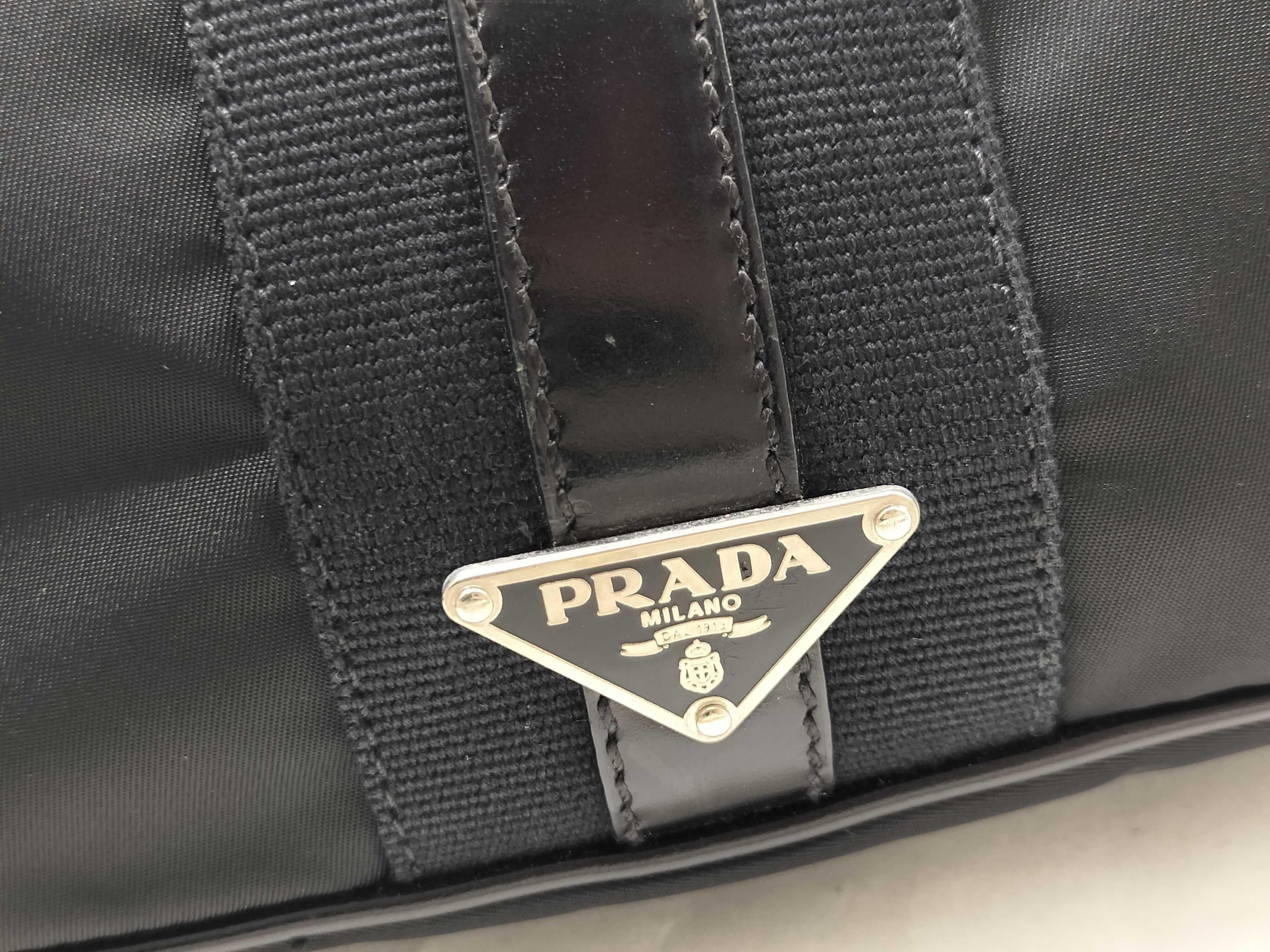 Nylon Prada Handbag Triangle Logo Black Bag Shoulder Bag — view 12