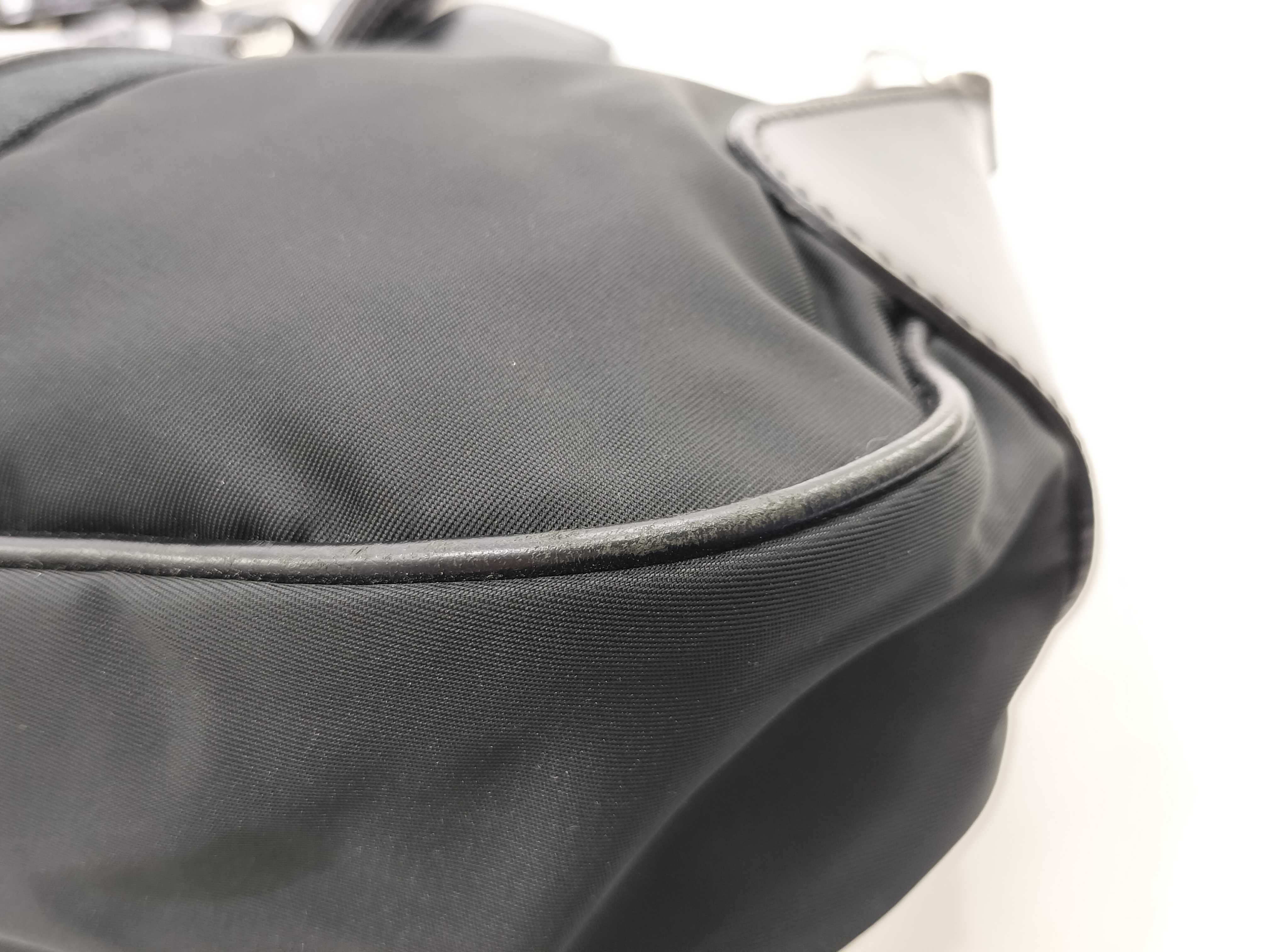 Nylon Prada Handbag Triangle Logo Black Bag Shoulder Bag — view 5