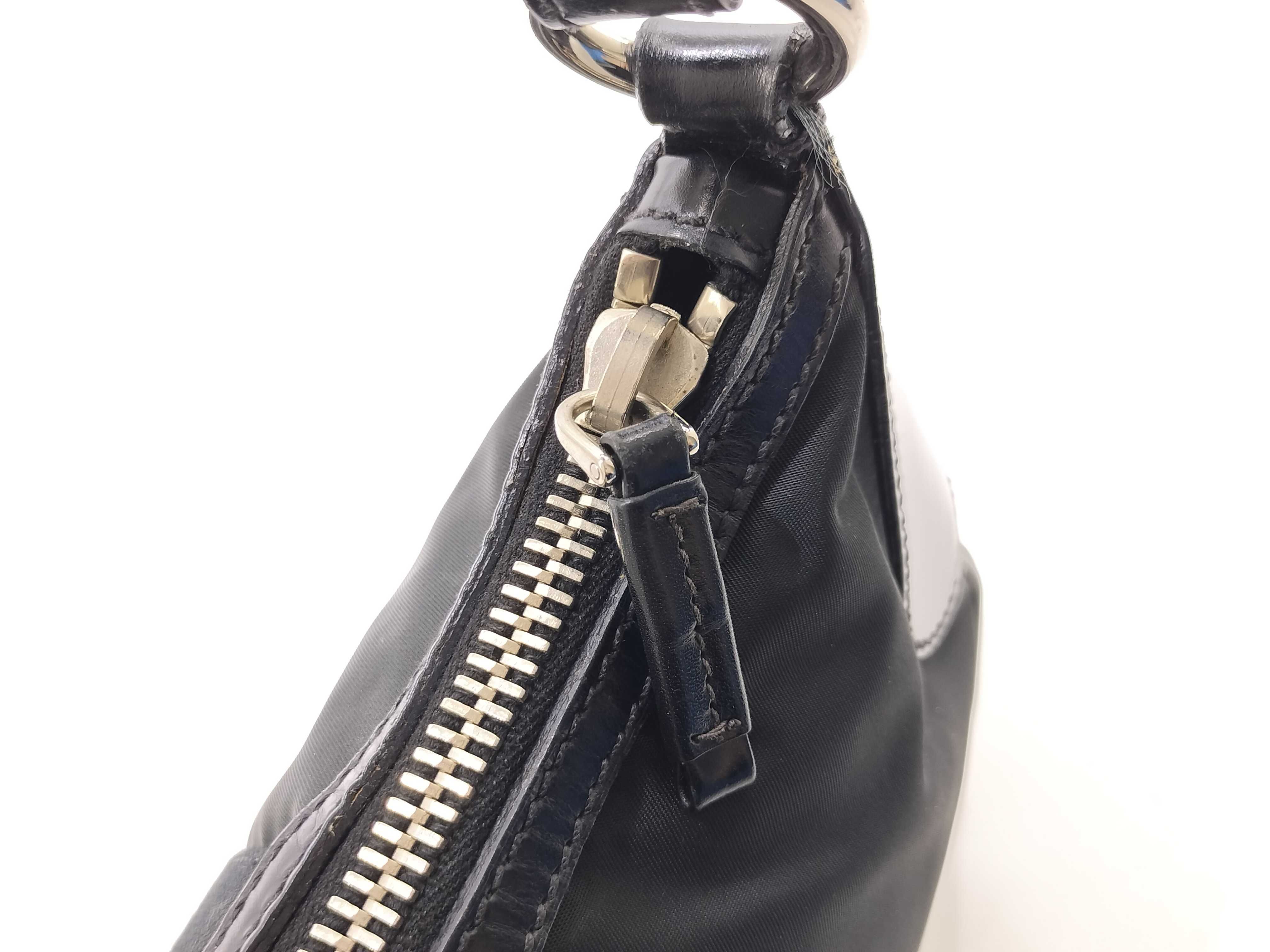 Nylon Prada Handbag Triangle Logo Black Bag Shoulder Bag — view 10