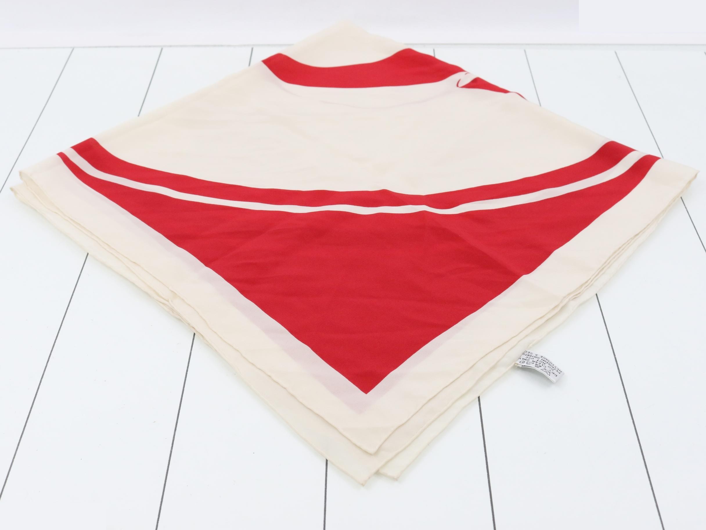 Camellia scarf, white and red, silk — view 2