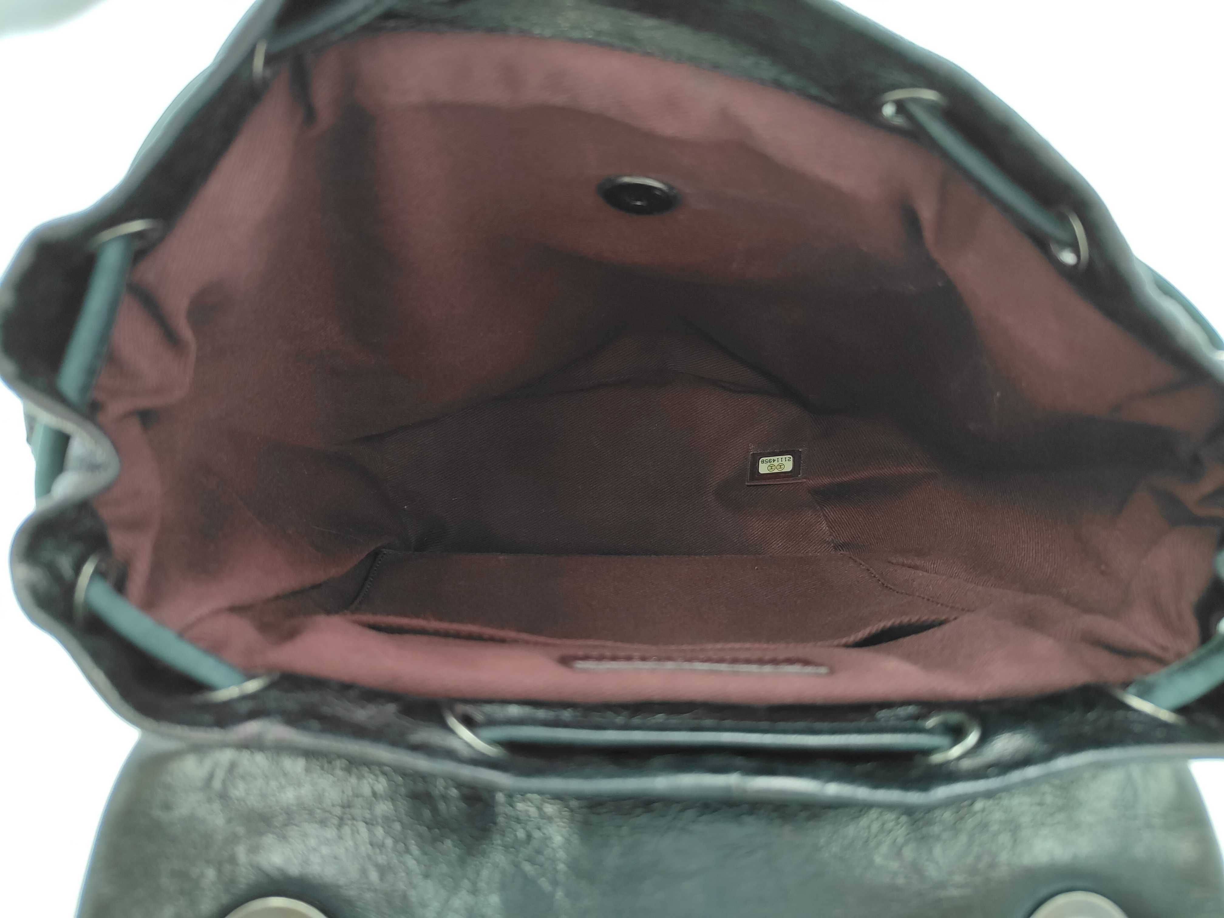 Matelassé Vintage Calfskin Chain Backpack, Black with Gunmetal Hardware, Serial Number — view 5