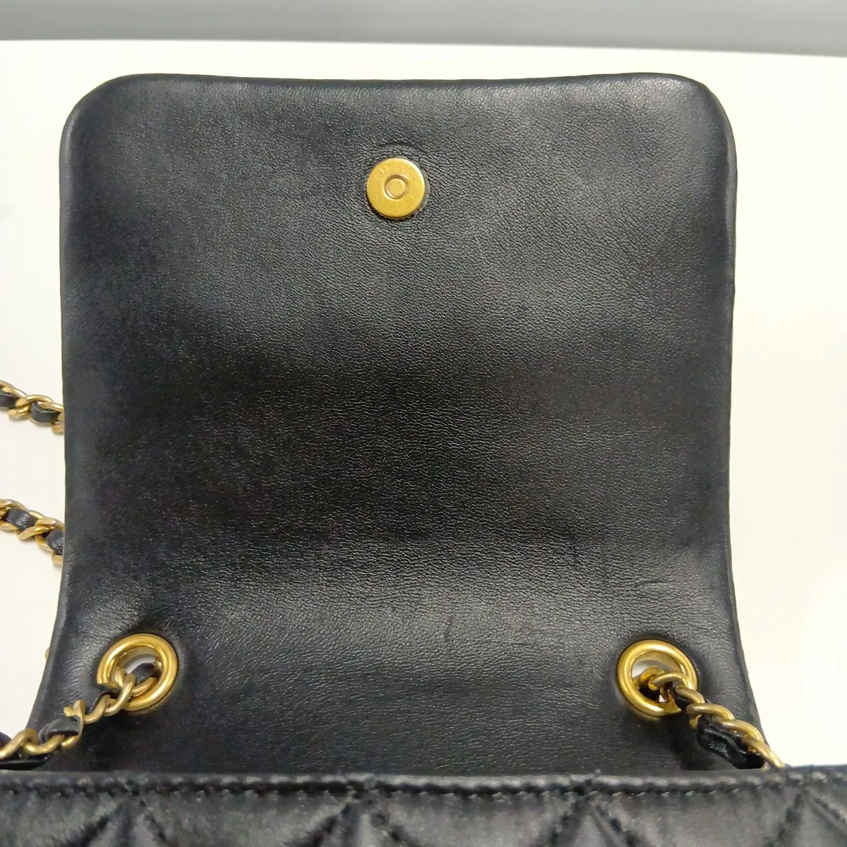 Matelassé Lambskin Single Flap Single Chain Bag, Black with Gold Hardware, LG11K9K7, Random Plate, AS2599 — view 9