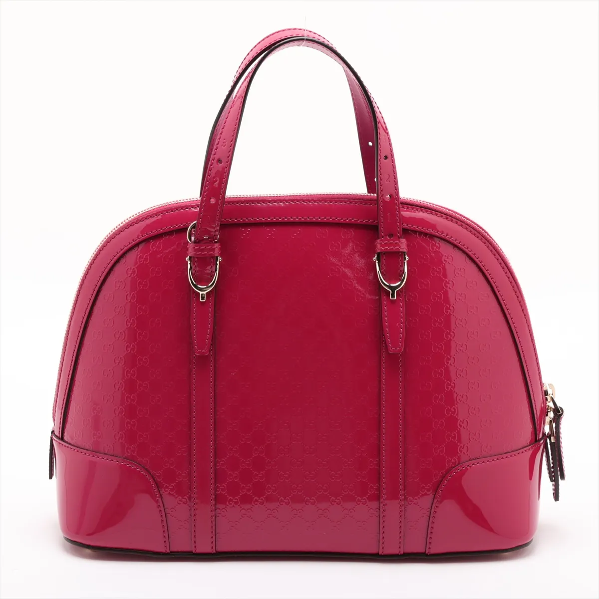 Microguccissima Patent Leather 2-Way Handbag, Pink, 309617 — view 2