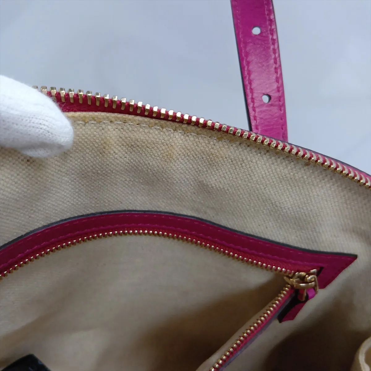 Microguccissima Patent Leather 2-Way Handbag, Pink, 309617 — view 13
