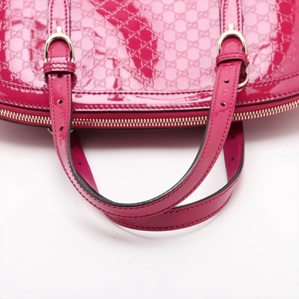 Microguccissima Patent Leather 2-Way Handbag, Pink, 309617 — view 5