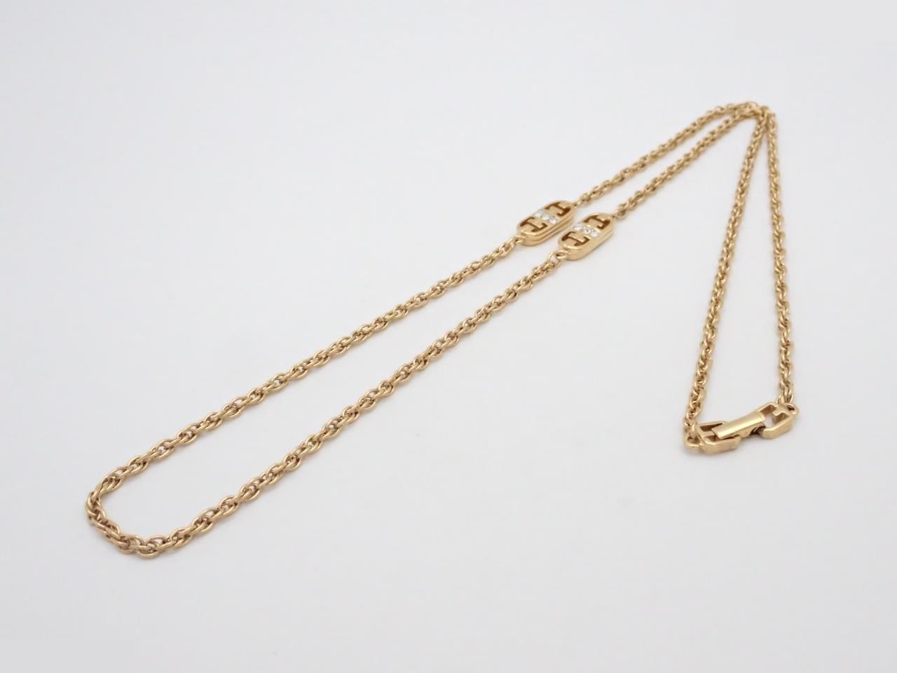 necklace, gold, cubic zirconia, approximately 80cm in length. — view 3