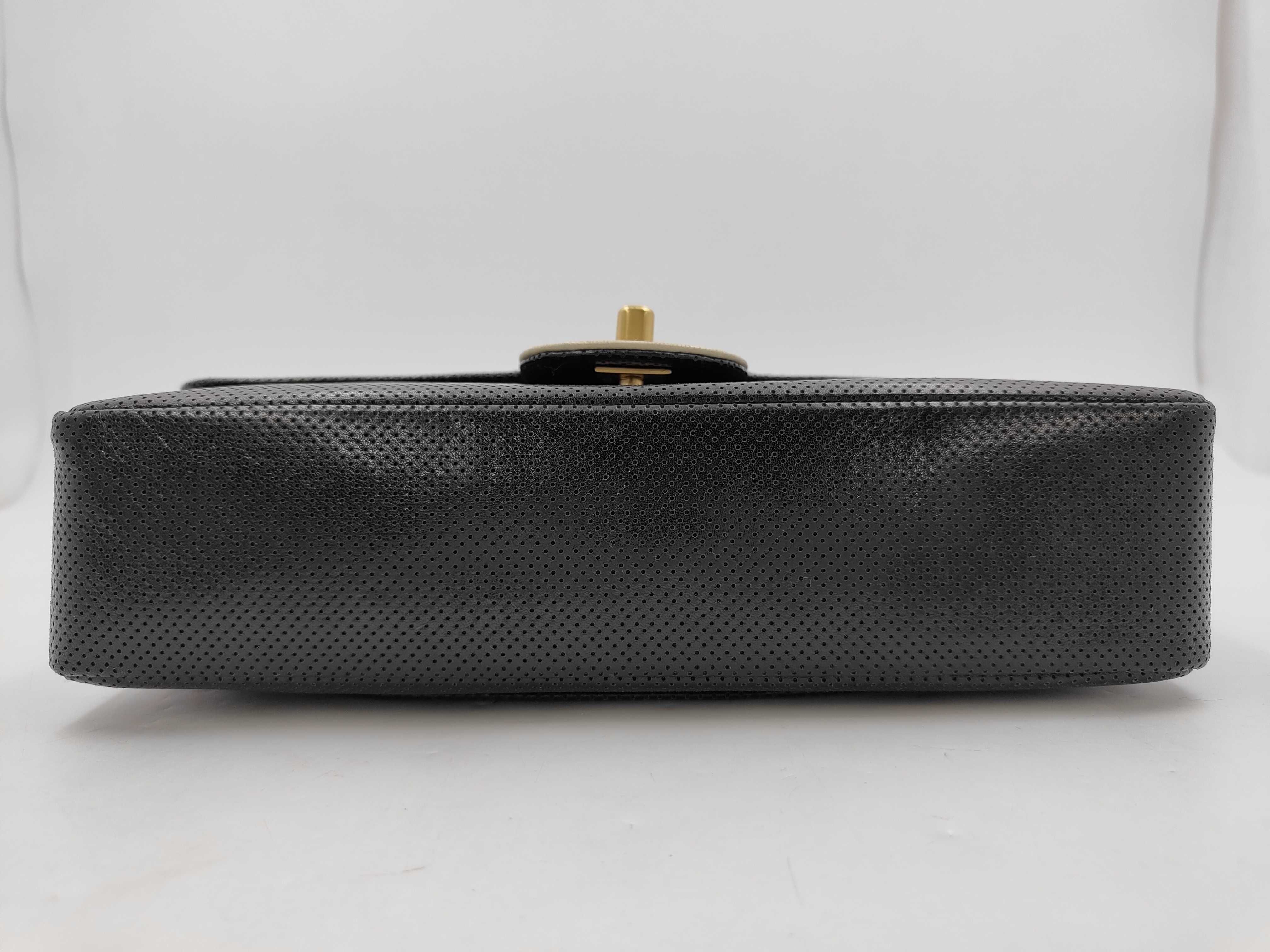 Coco Mark Perforated Shoulder Bag, Black x White, with original sticker, serial number in the 6th range. — view 3