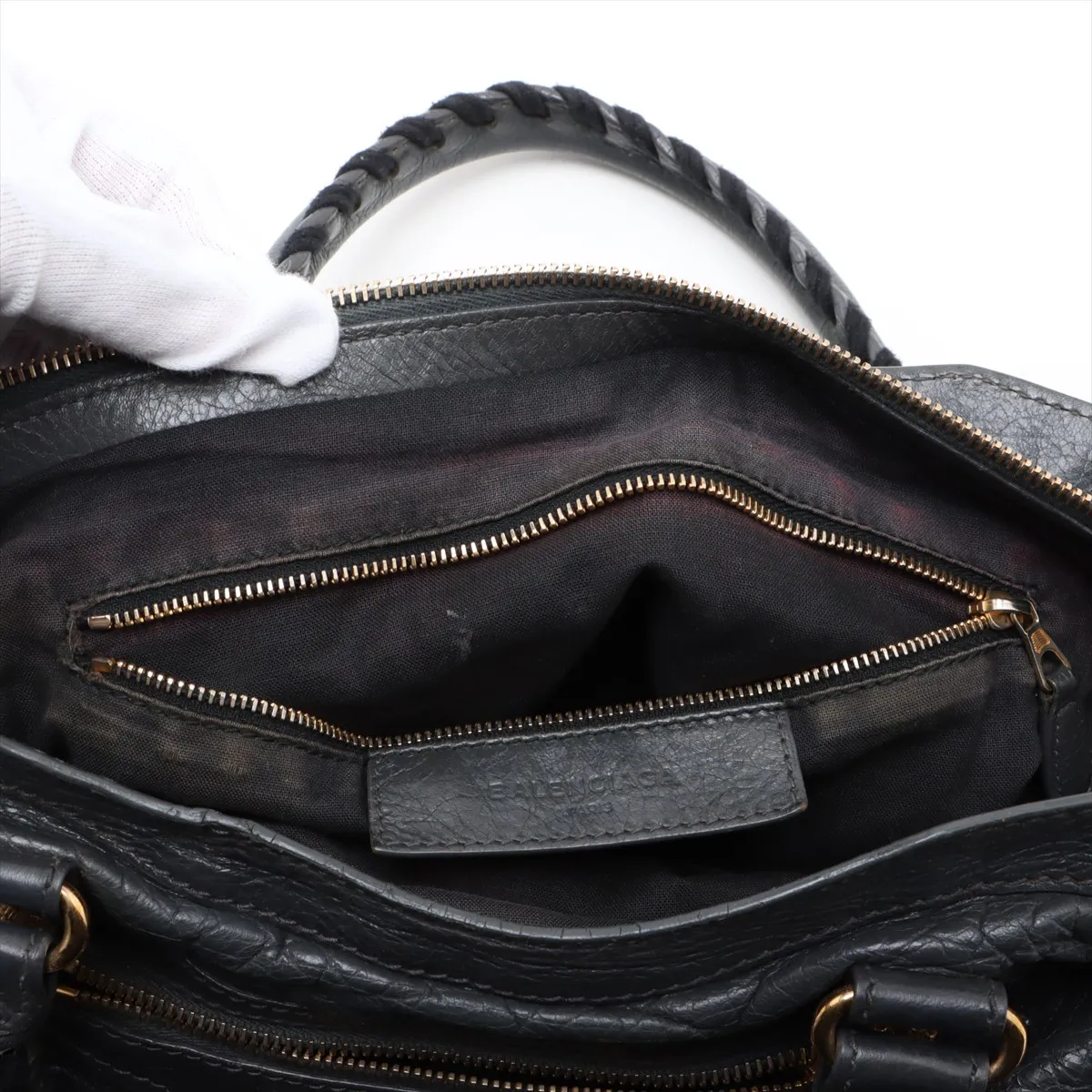 The Giant City Leather 2WAY Handbag Gray 281770 — view 14
