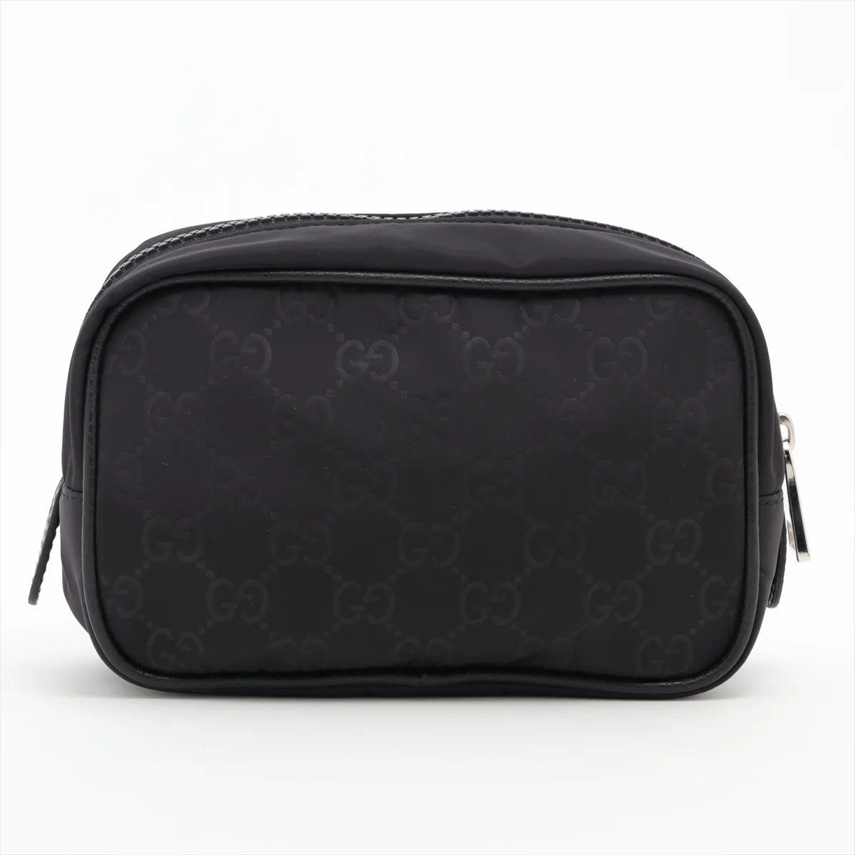 GG Nylon 510341 Nylon x Leather Pouch Black with G mark — view 2