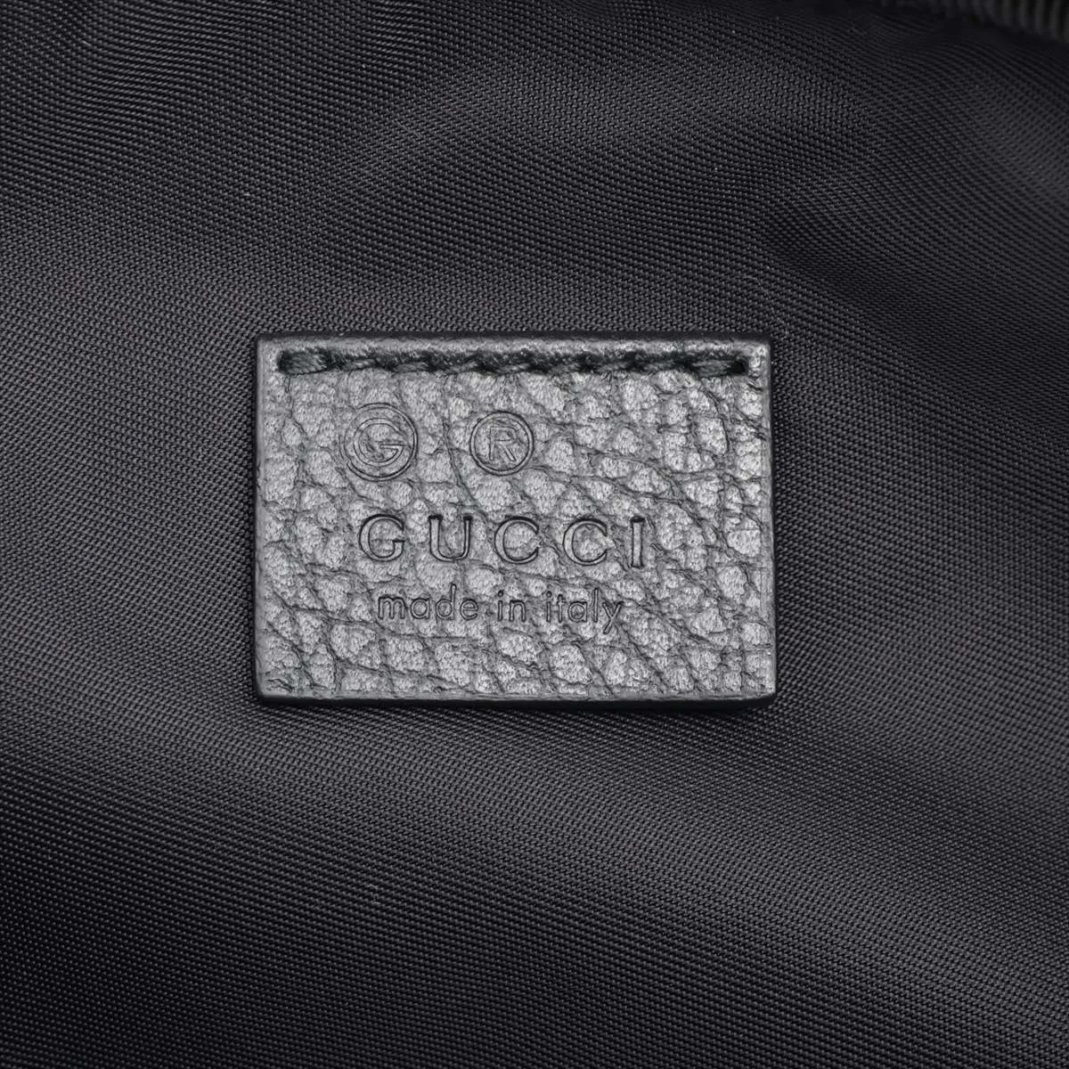 GG Nylon 510341 Nylon x Leather Pouch Black with G mark — view 4